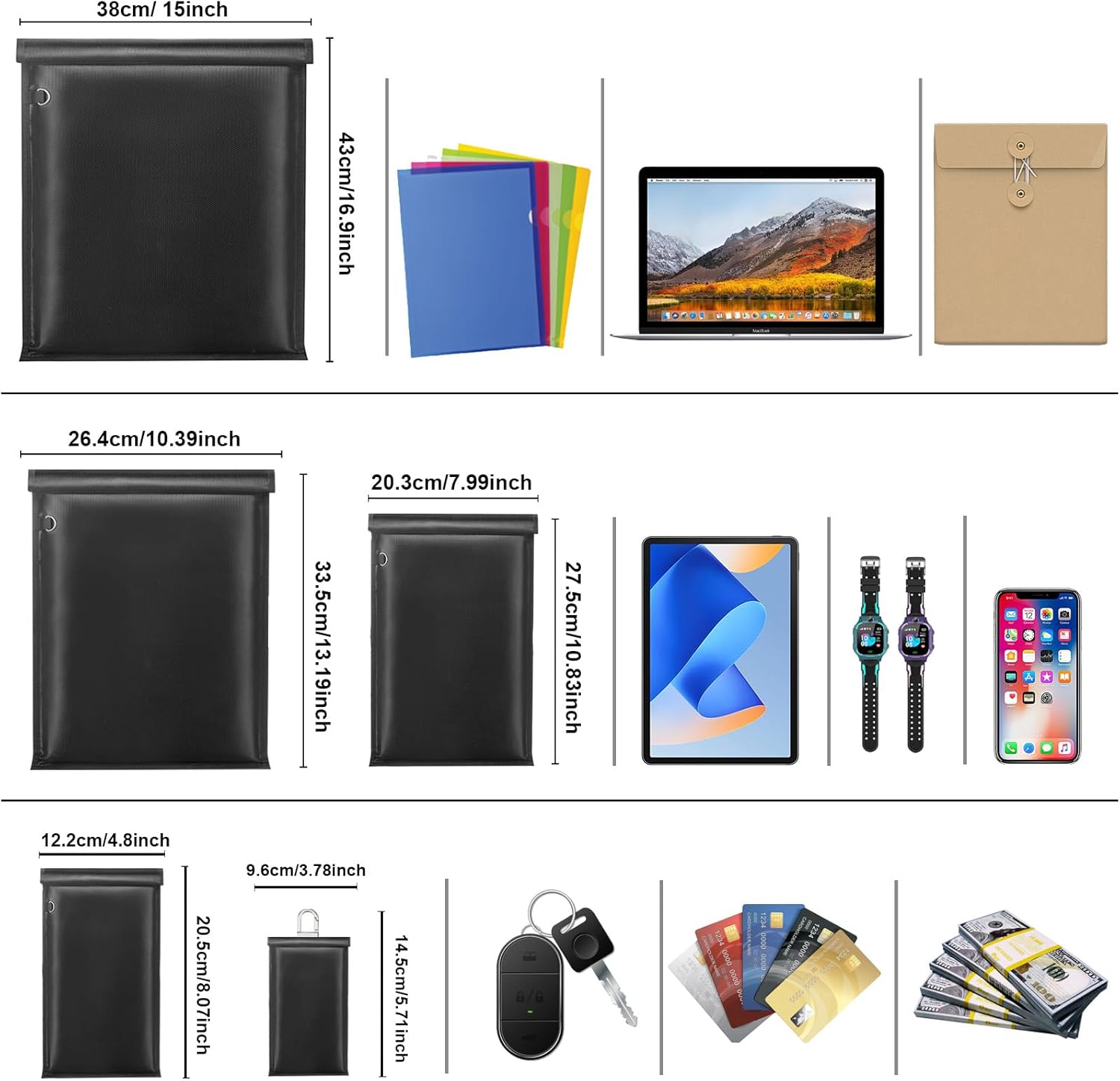 Detalle 2 de yaokvide Large Faraday Bags 5 Pack 🛡