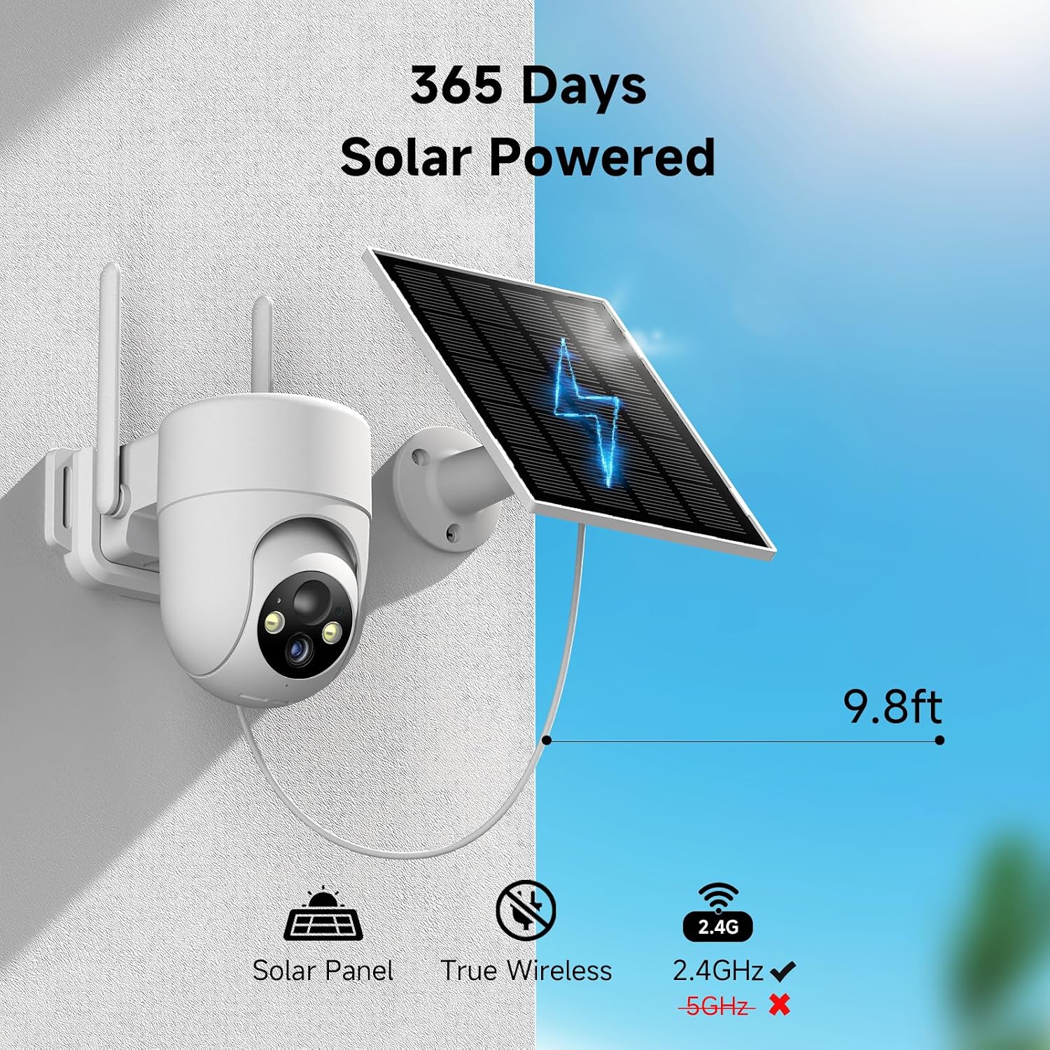 Detalle 2 de Oculview DL201 Solar Security Camera 2-Pack, 2K, 360° View, Color Night Vision