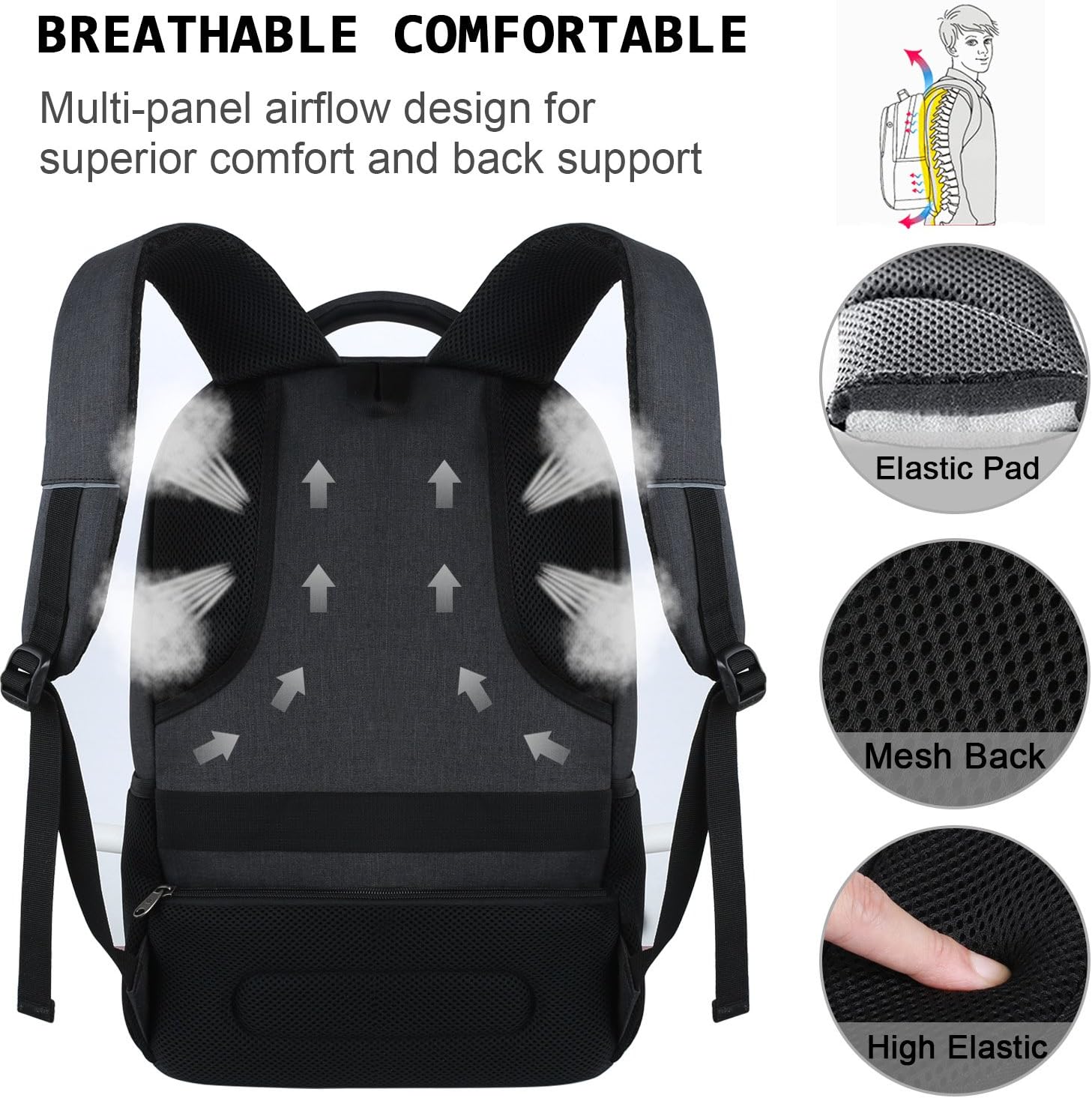 Thumbnail 4 de Slim Anti Theft Laptop Backpack 15.6