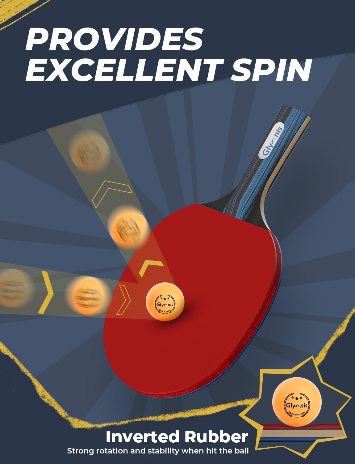 Thumbnail 2 de Glymnis Table Tennis Set 4-pack with 8 Balls