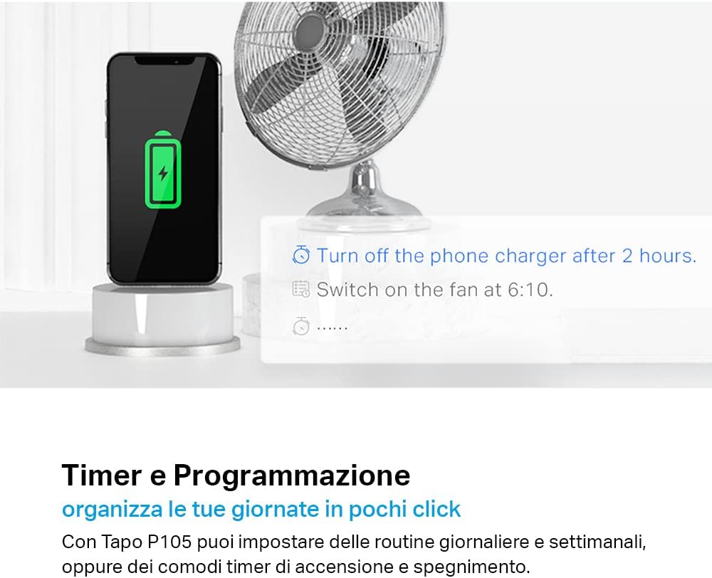 Detalle 2 de Tapo P105: Presa Smart Italiana con Wi‑Fi e Controllo Vocale