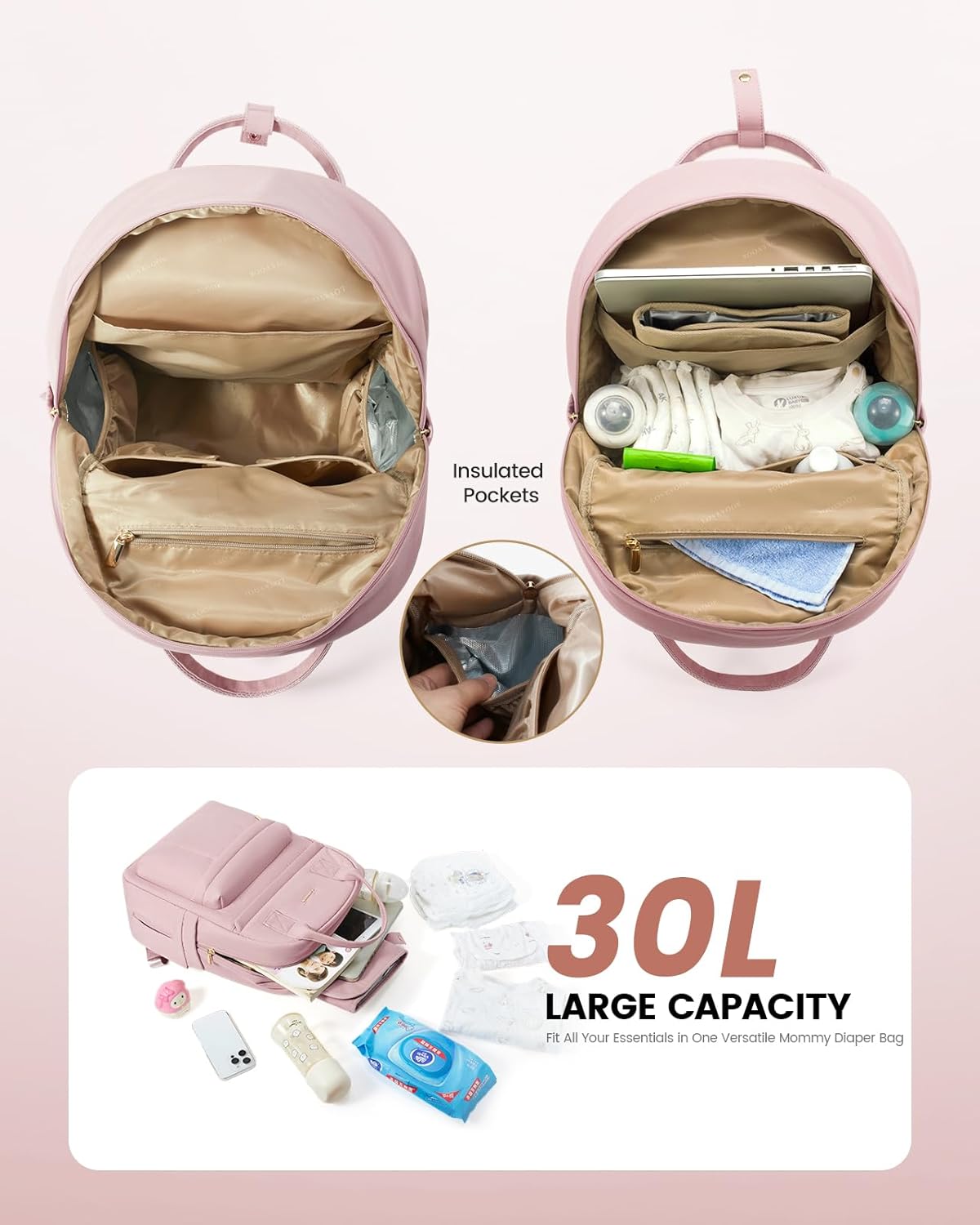 Detalle de LOVEVOOK Baby Changing Backpack 30x17x42.5 cm