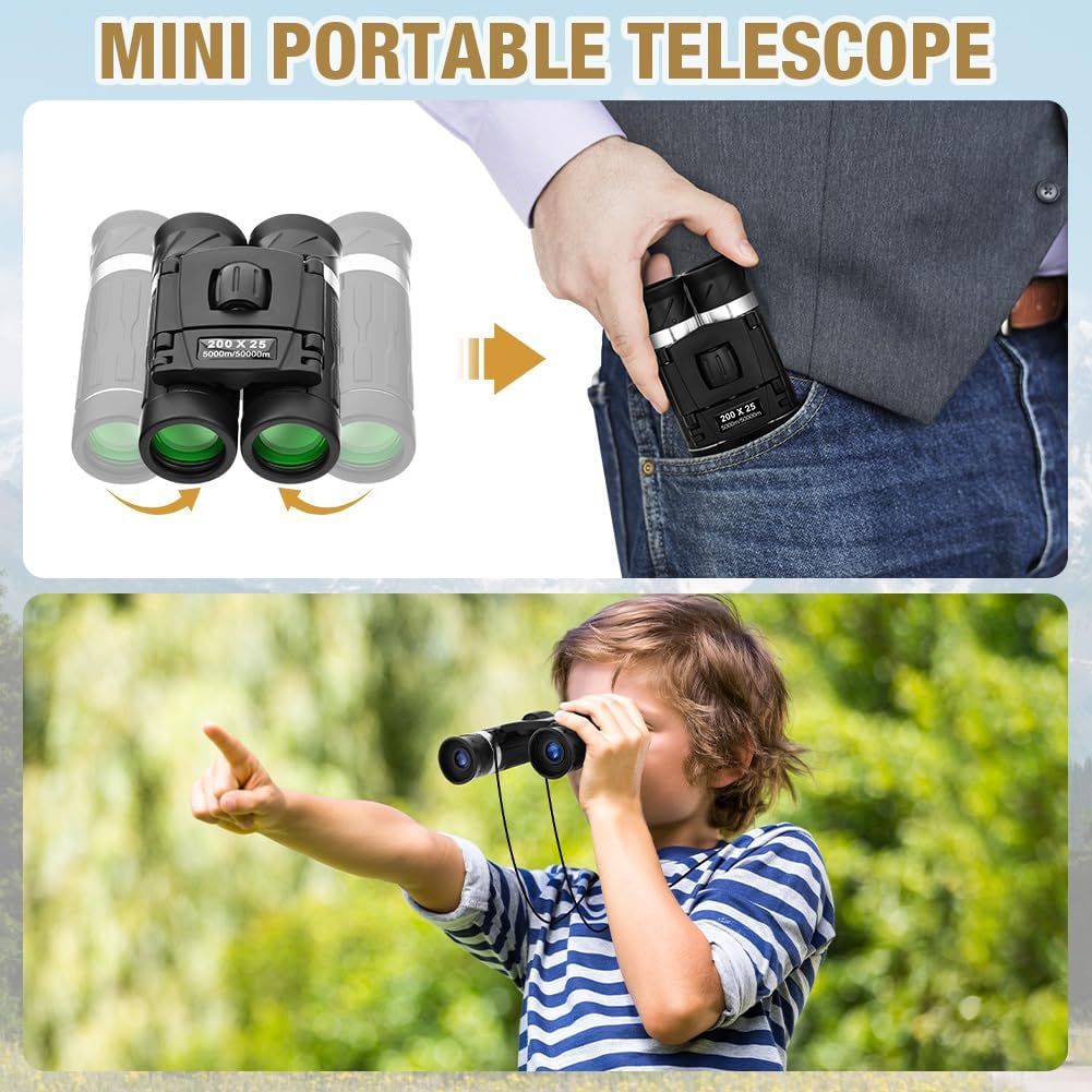 Thumbnail 5 de OFFCUP 200x25 Compact Binoculars: High Power, Ultra-Portable Pocket Binoculars