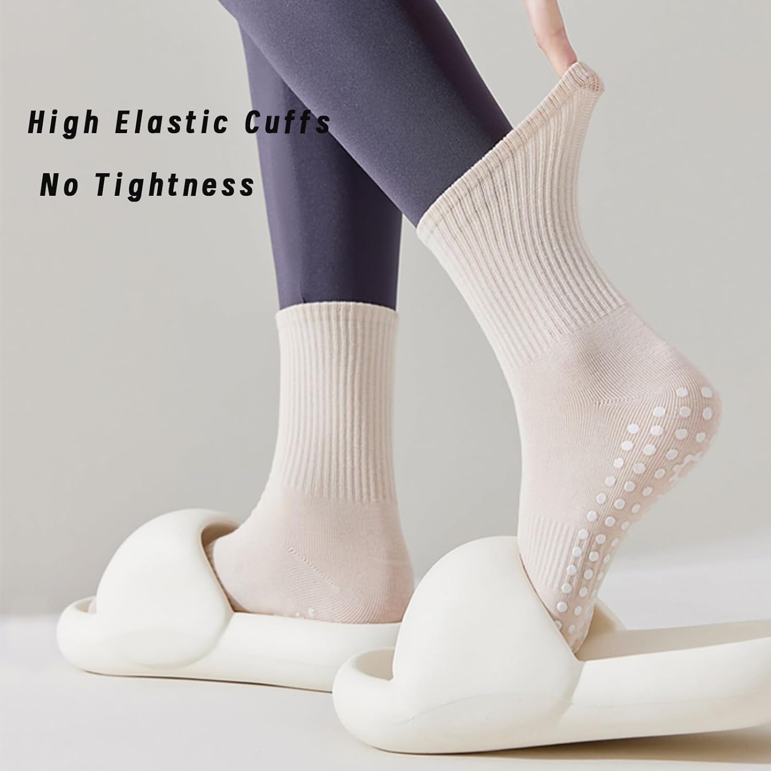 Thumbnail 2 de flintronic Calzini Antiscivolo Yoga Donna – 4 paia in cotone con puntini in gomma per Pilates, Danza e Fitness