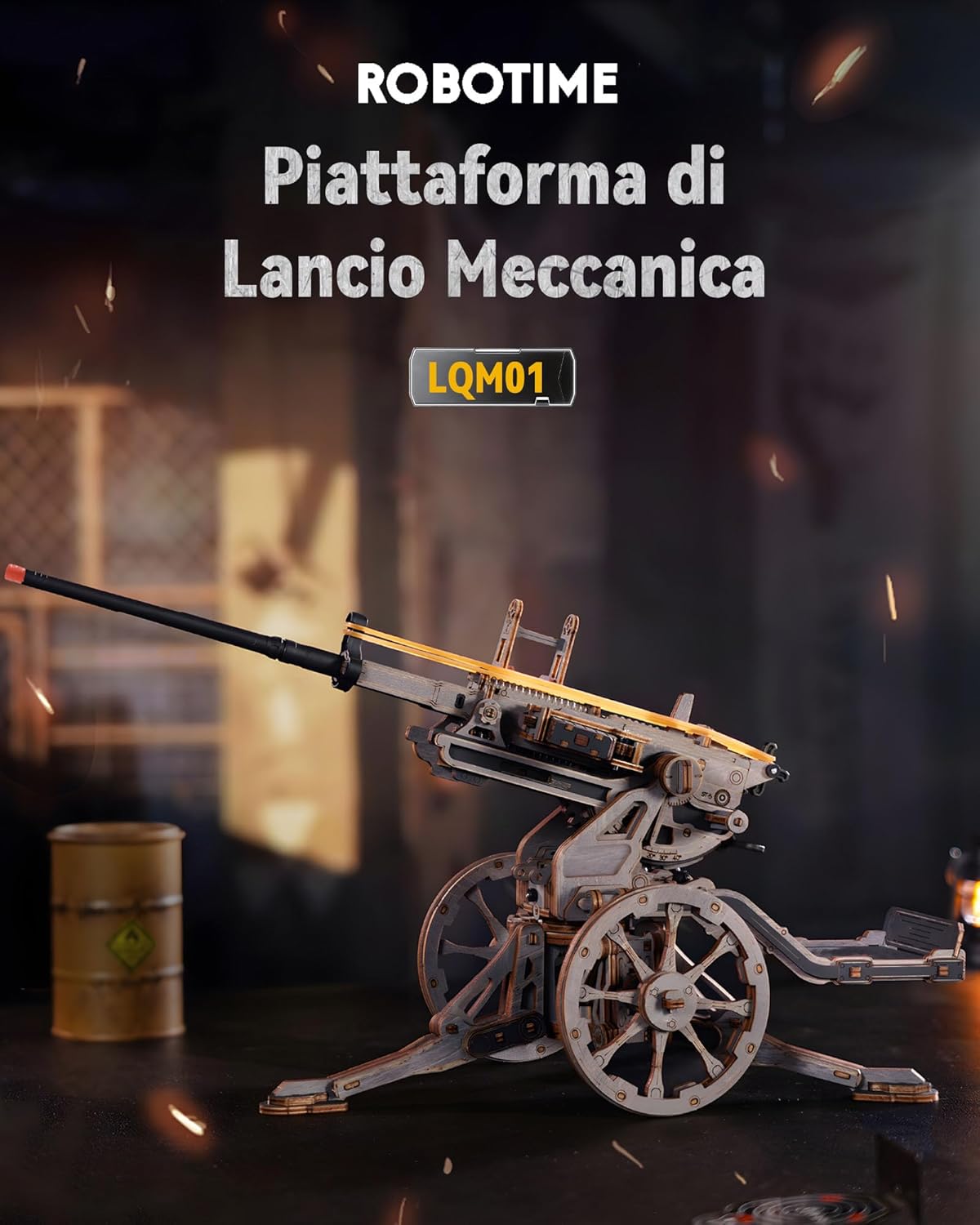 Thumbnail 1 de ROBOTIME Puzzle 3D in Legno – Piattaforma di Lancio Meccanica 1:8 (LQM01), maquette per adulti