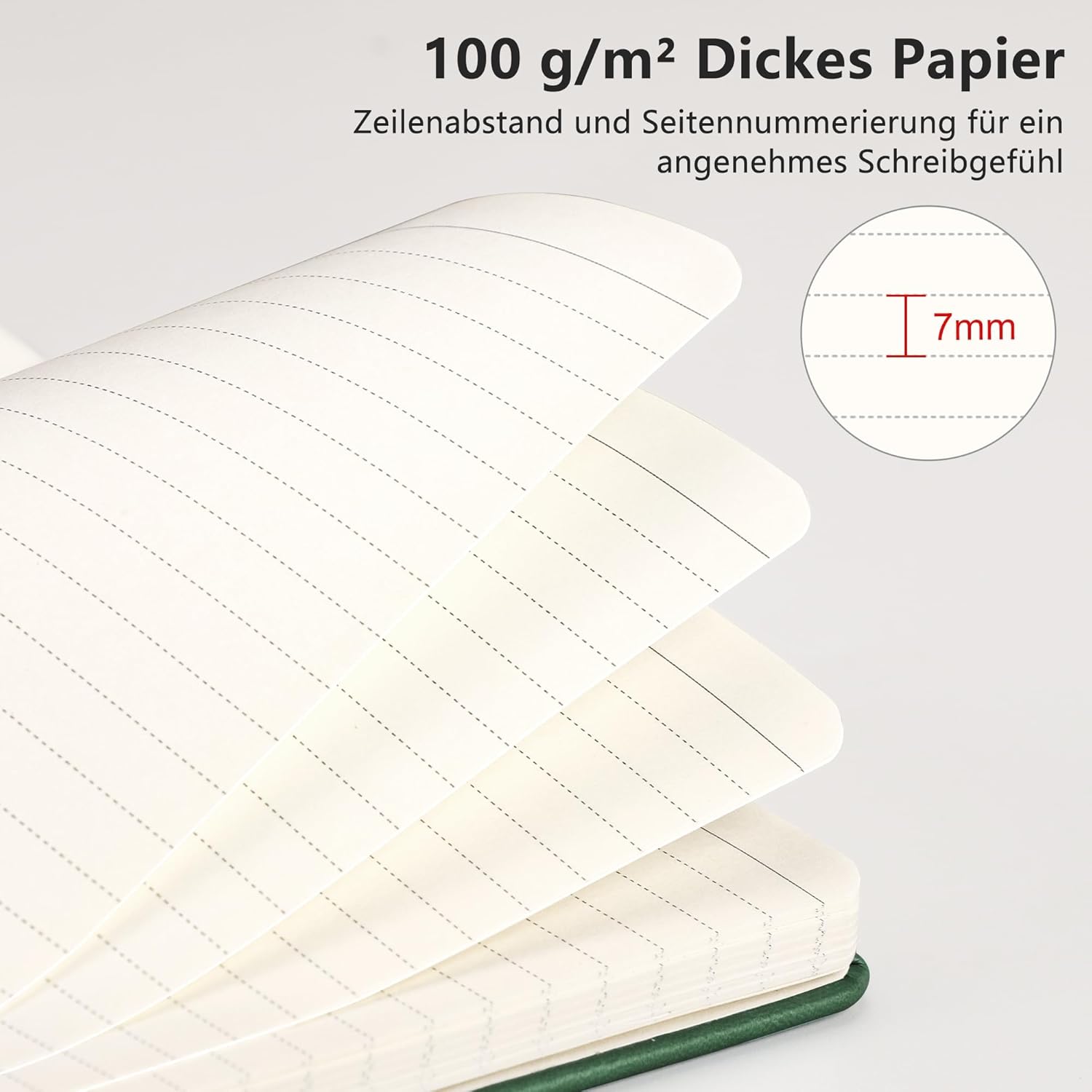 Thumbnail 6 de RETTACY liniert Notizbücher – 96 Seiten, Dunkelgrün, A6