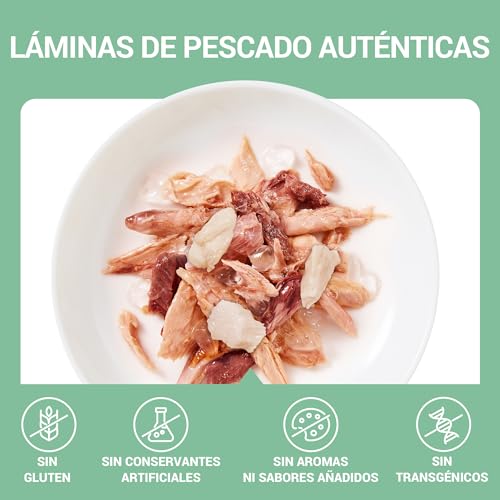 Detalle 2 de Schesir Filetes atún y mero 12 x 70 g 🐱