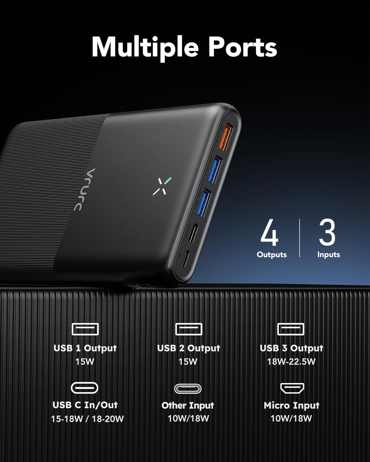 Thumbnail 3 de VRURC Power Bank 30000mAh 22.5W