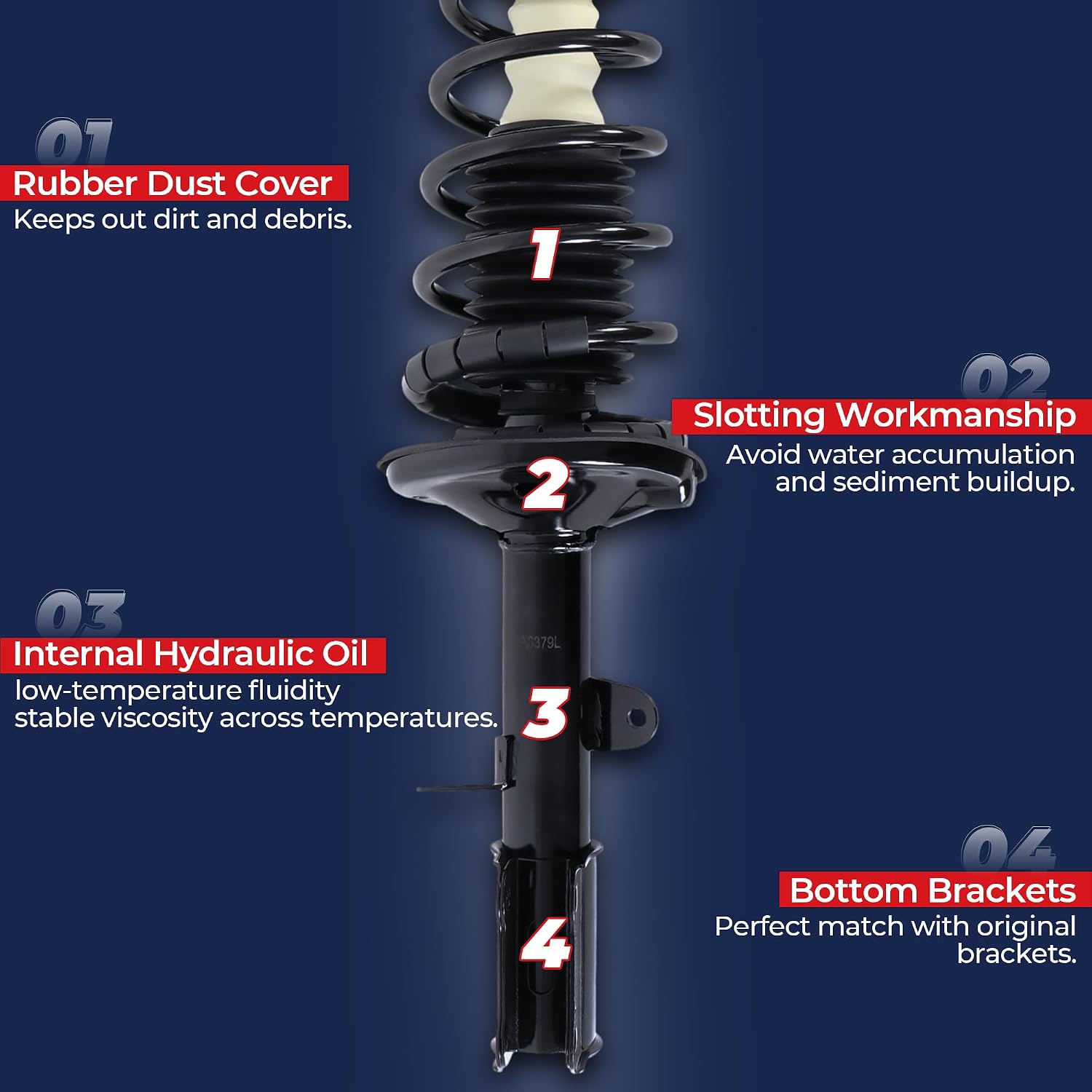 Detalle de MOSTPLUS Rear Shocks Struts (for 2004–2006 Toyota Camry Solara & Lexus ES330) — Replace OEM 172207/172208