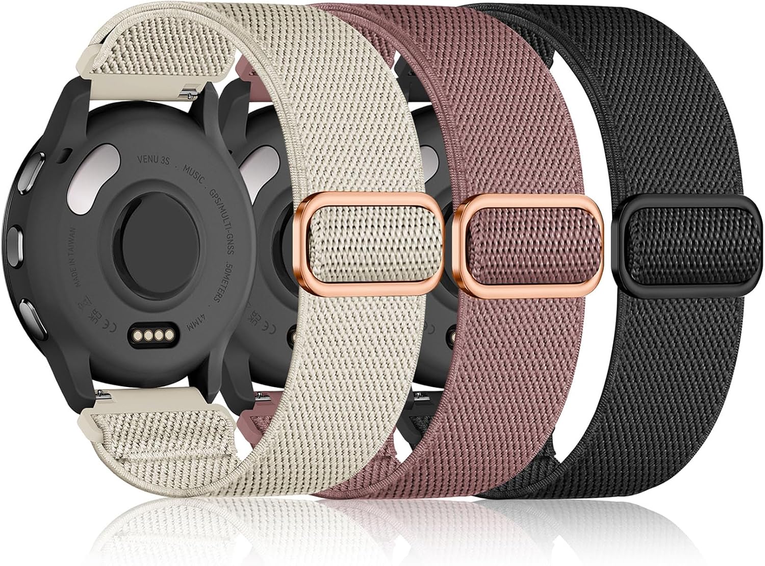 Detalle de Wizvv 18mm Elastic Wristbands Pack of 3 for Garmin Venu and More