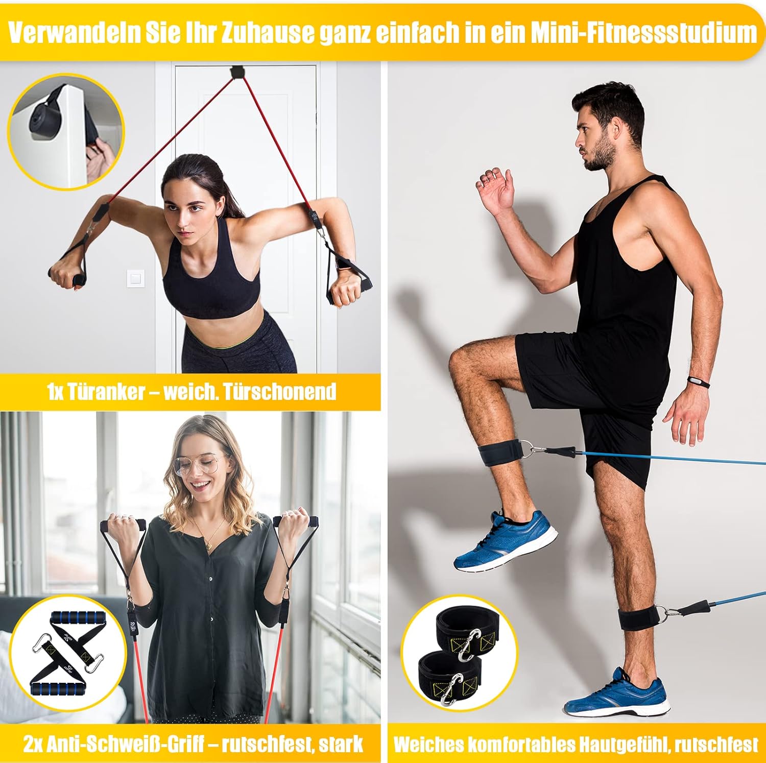 Thumbnail 4 de Resistance Bands Set 5 Stufen 150 lbs 🏋