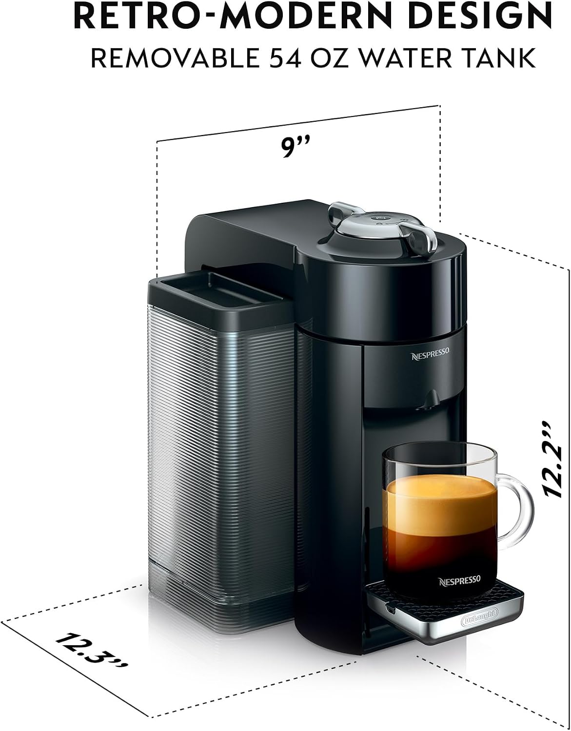 Detalle de De'Longhi Nespresso Vertuo Coffee and Espresso Machine (54 oz) in Titan Gray