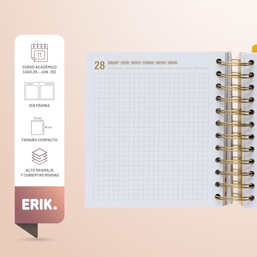 Thumbnail 2 de Grupo Erik Agenda Escolar 2025-2026 Día por Página Glitter, 1 curso