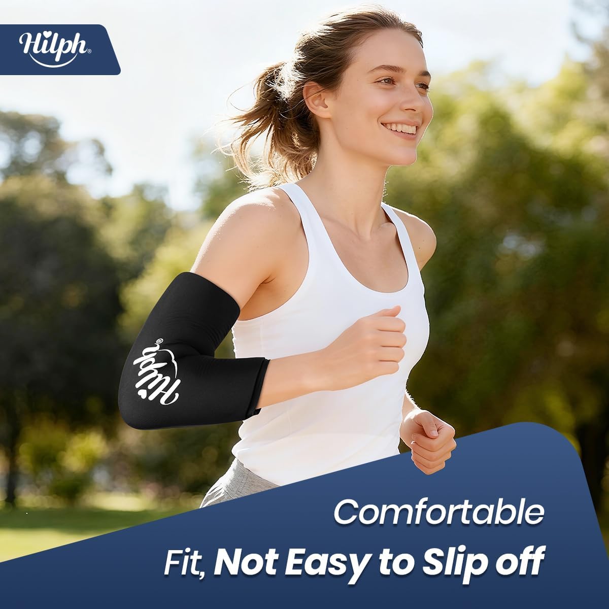 Detalle de Hilph Elbow Ice Pack Compression Sleeve – reusable cold and hot gel wrap (Size M)