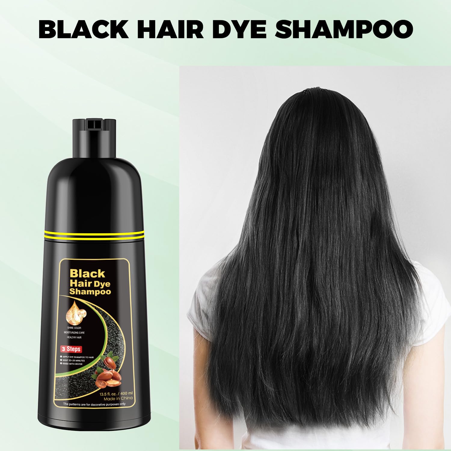 Detalle 2 de KAISASA Black Hair Dye Shampoo 16.9 fl.oz