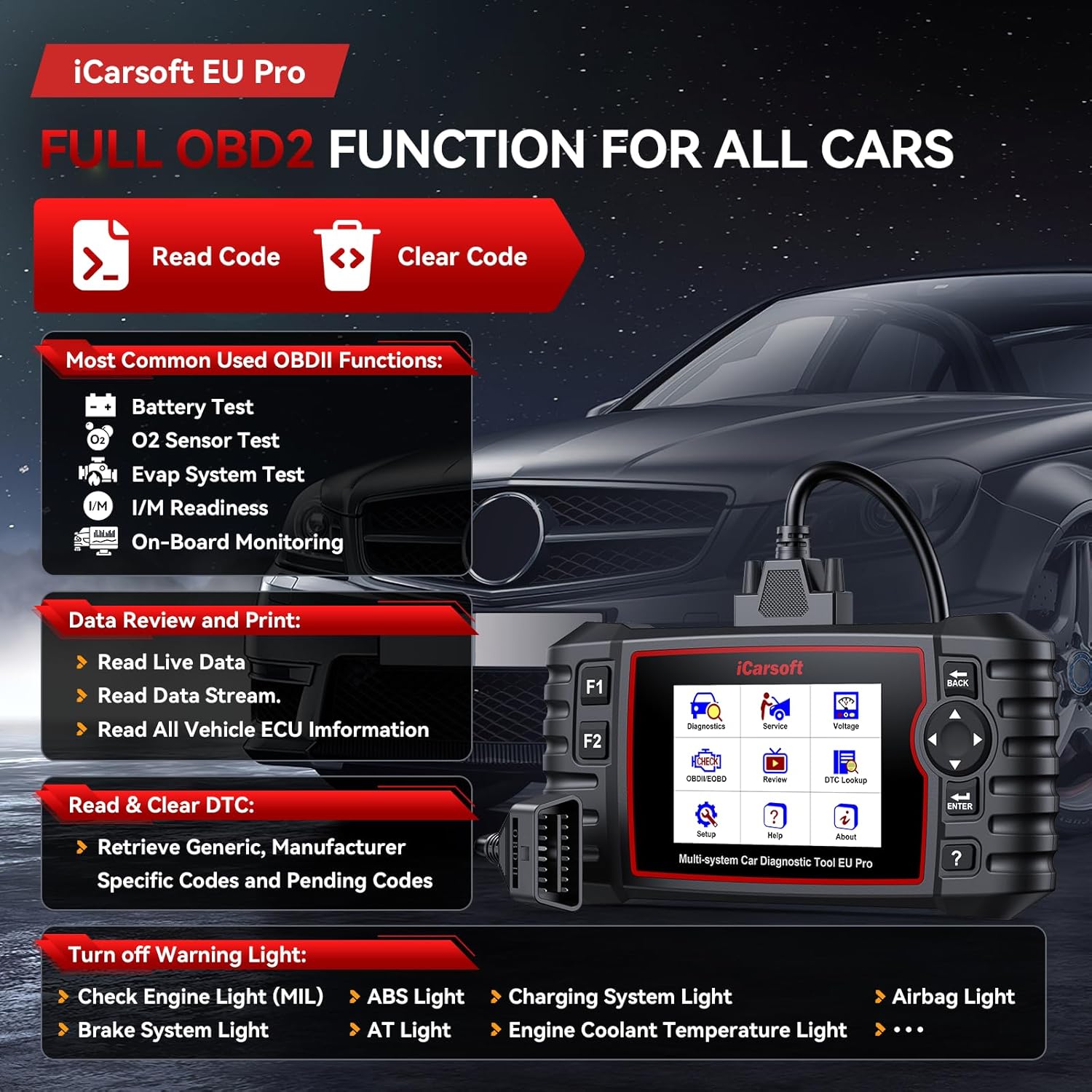 Thumbnail 1 de iCarsoft EU Pro 2025 OBD2 car scanner