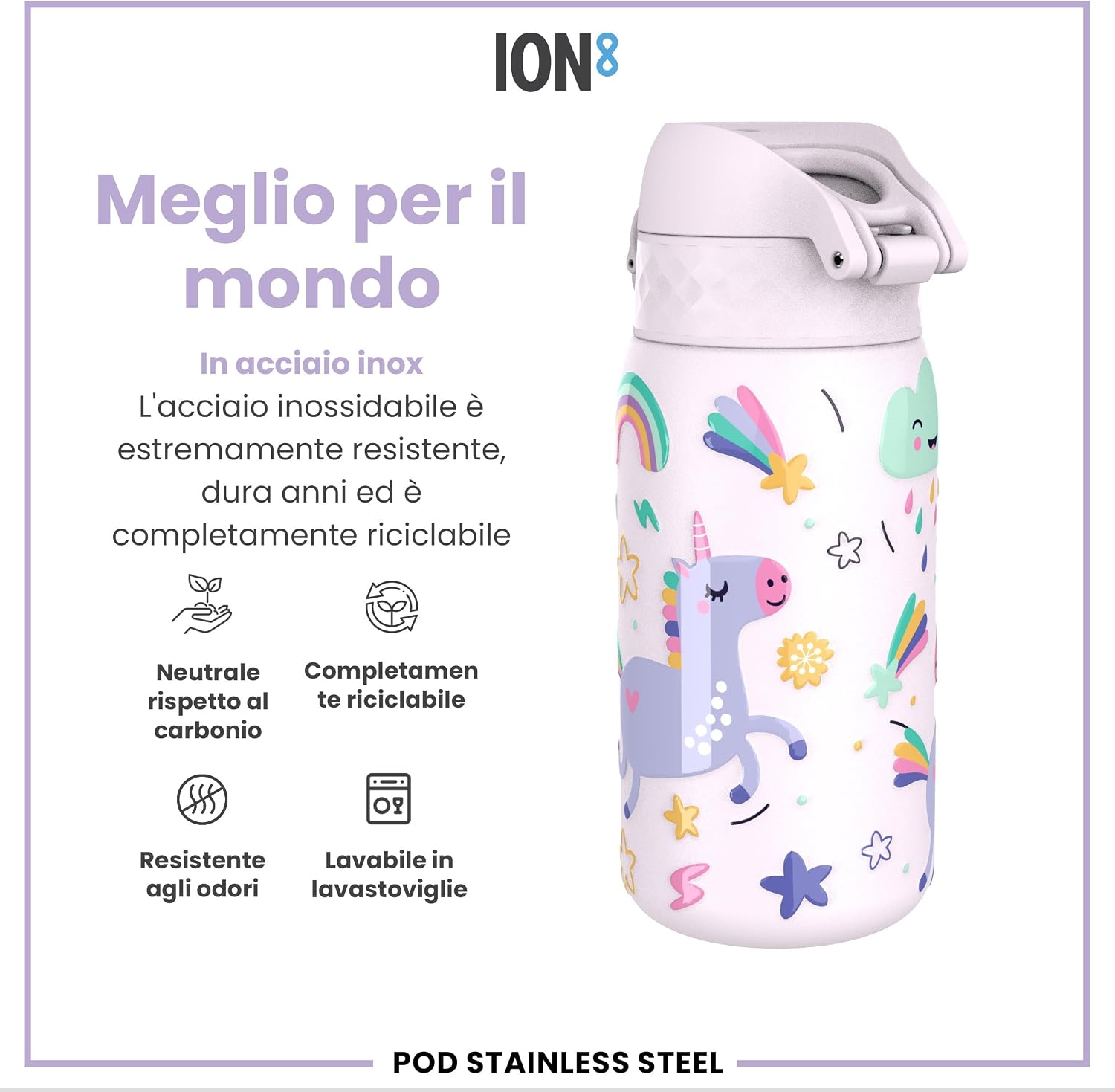Thumbnail 4 de Ion8 Borraccia 400ml Unicorni Rosa