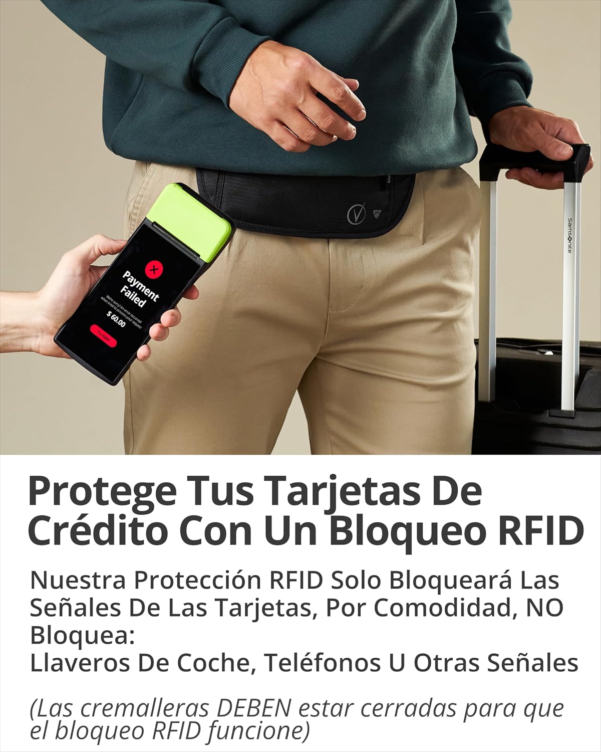 Detalle de Vantamo Riñonera ultradelgada 40–91 cm