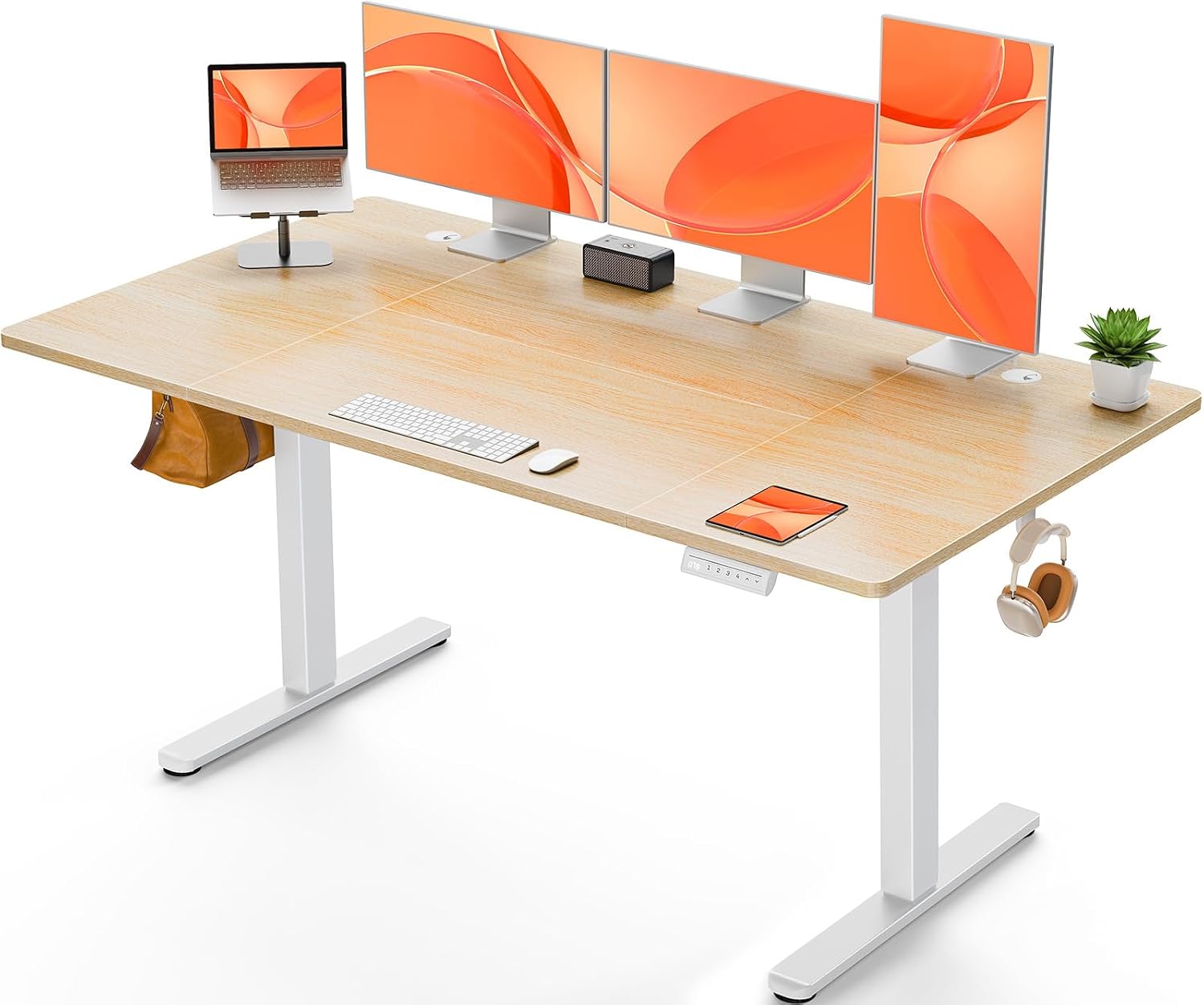 Detalle de ErGear Electric Standing Desk Height Adjustable 120 x 60cm, Sit Stand Desk with 4 Memory Smart Pannel, Home Office Desk with Splice Board
ErGear Electric Standing Desk Height Adjustable 12…