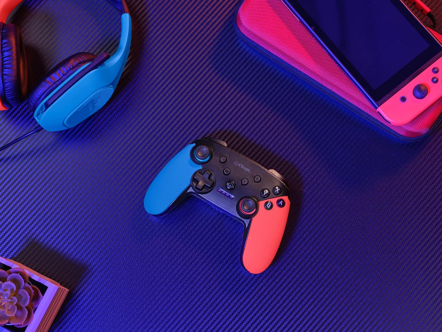 Detalle de GXTrust Muta Manette Switch Sans Fil avec Bluetooth, Bleu/Rouge