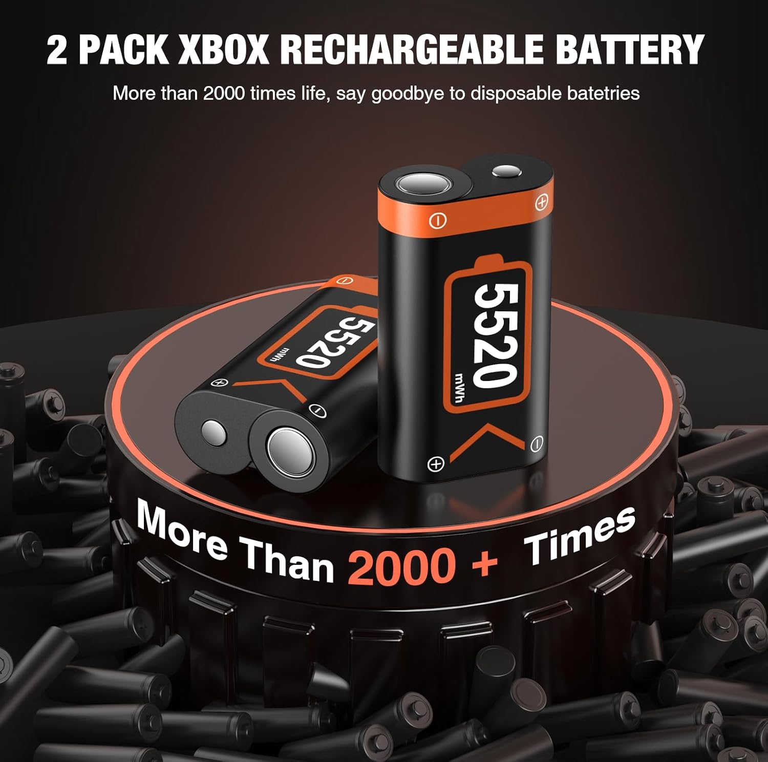 Detalle de HELLCOOL Xbox Controller Battery Pack with LED charging indicator (2x5520mWh)