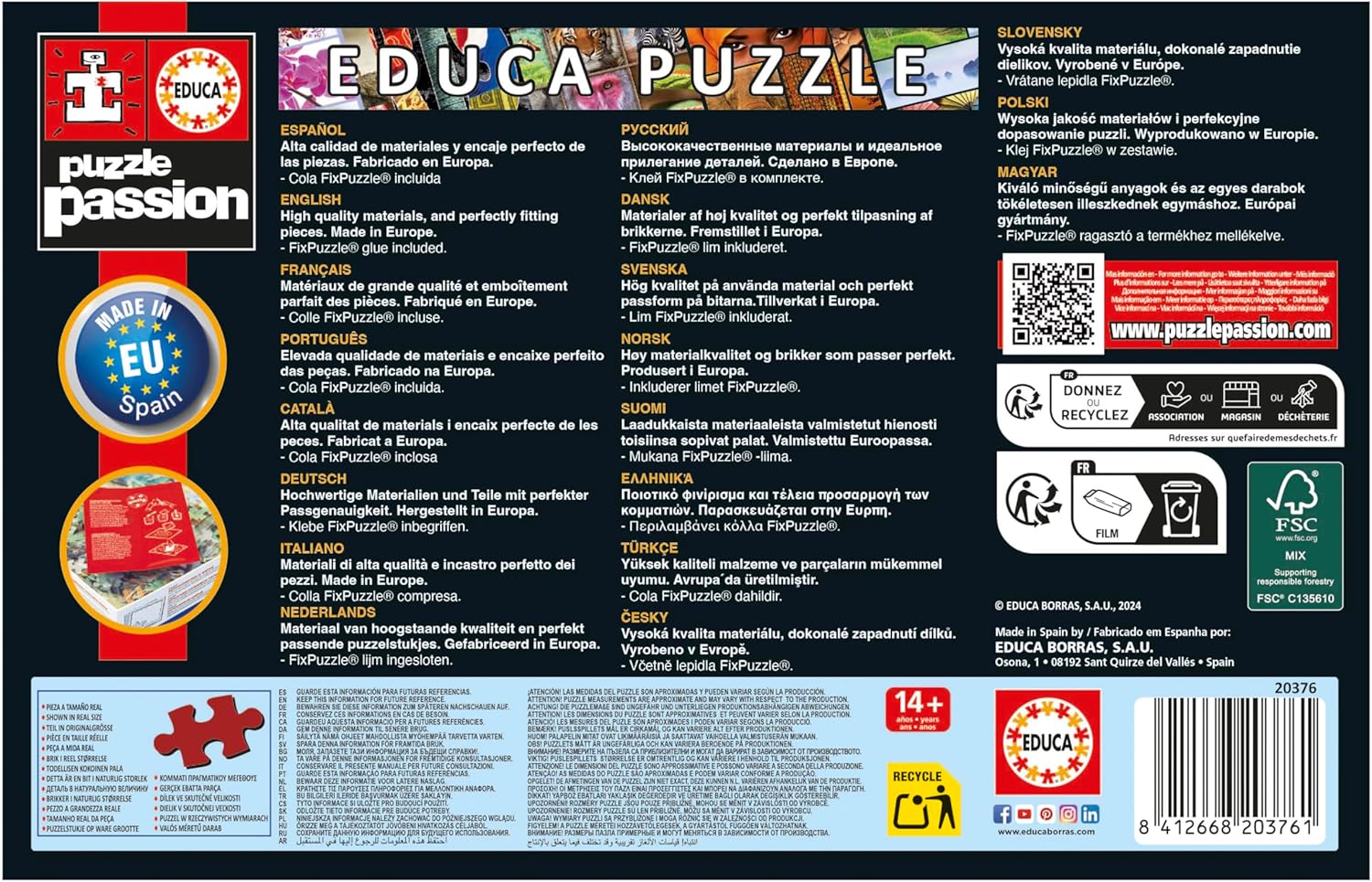 Thumbnail 2 de Puzzle Educa « Le Plus Petit Puzzle de 1000 pièces au Monde » (Gaudi, collage miniature) 30 x 46 cm