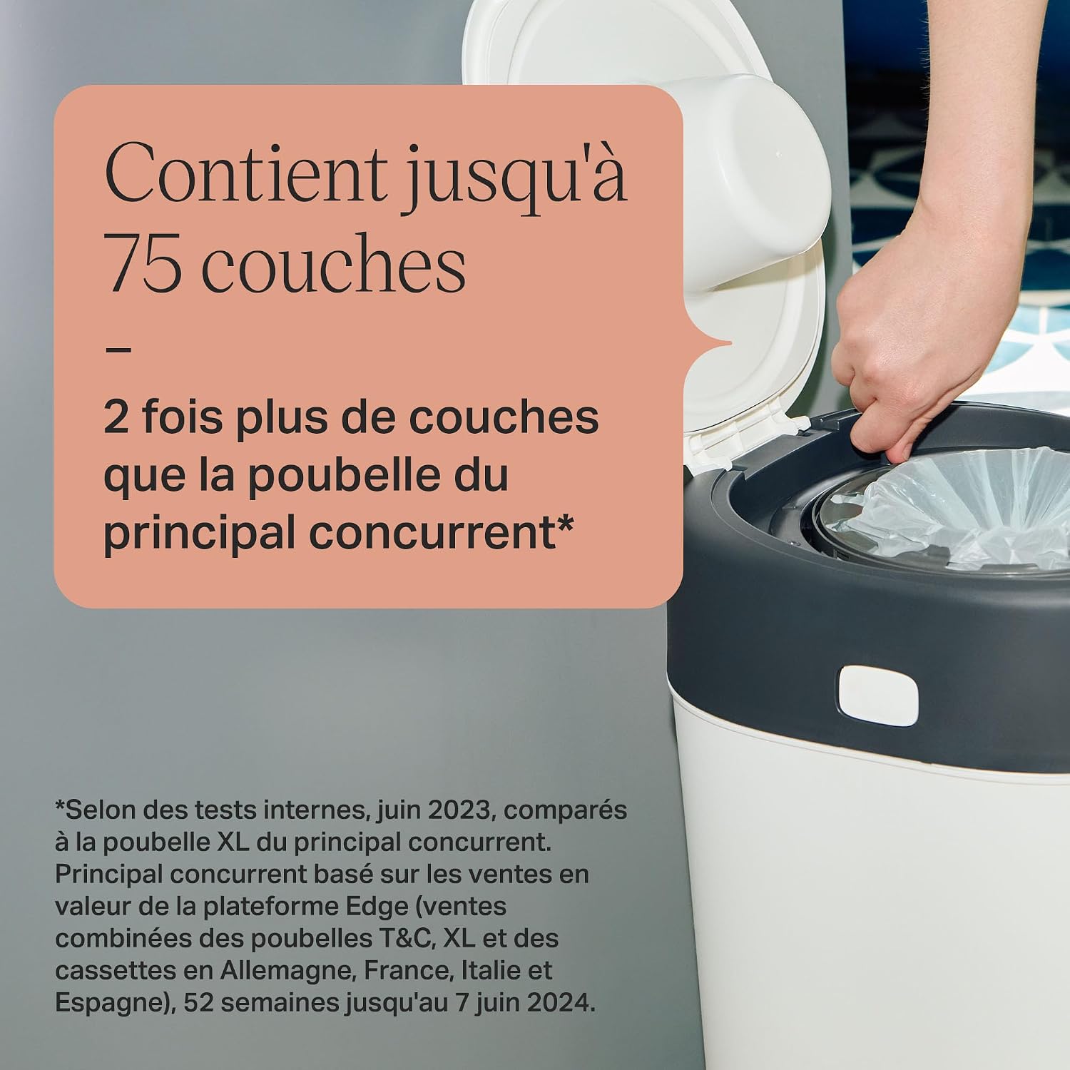 Detalle de Tommee Tippee XL Poubelle à Couches Twist and Click – avec 1 cassette multicouche antibactérienne