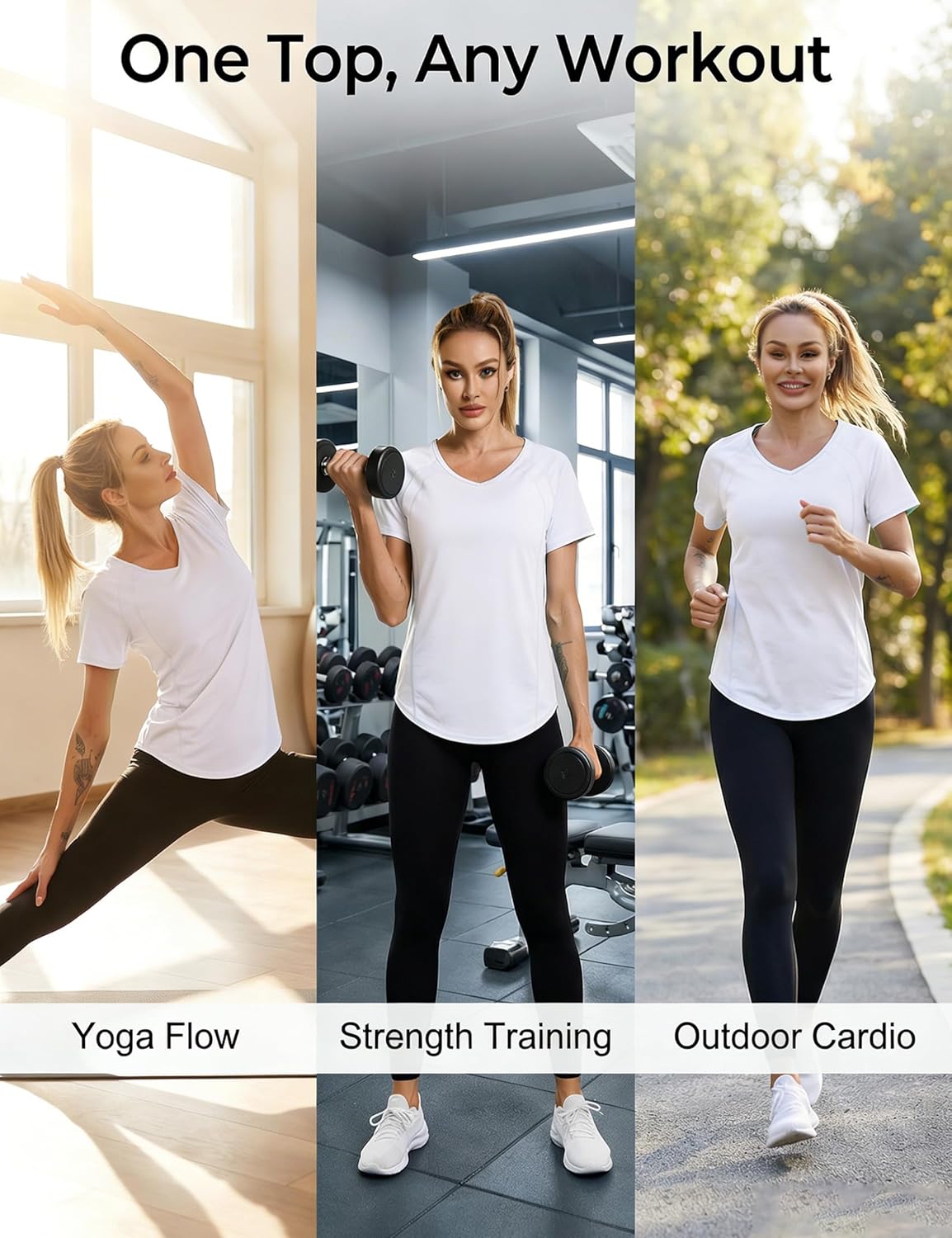 Thumbnail 4 de Wayleb maglietta sportiva donna con scollo a V, manica raglan corta traspirante (poliestere ed elastan)