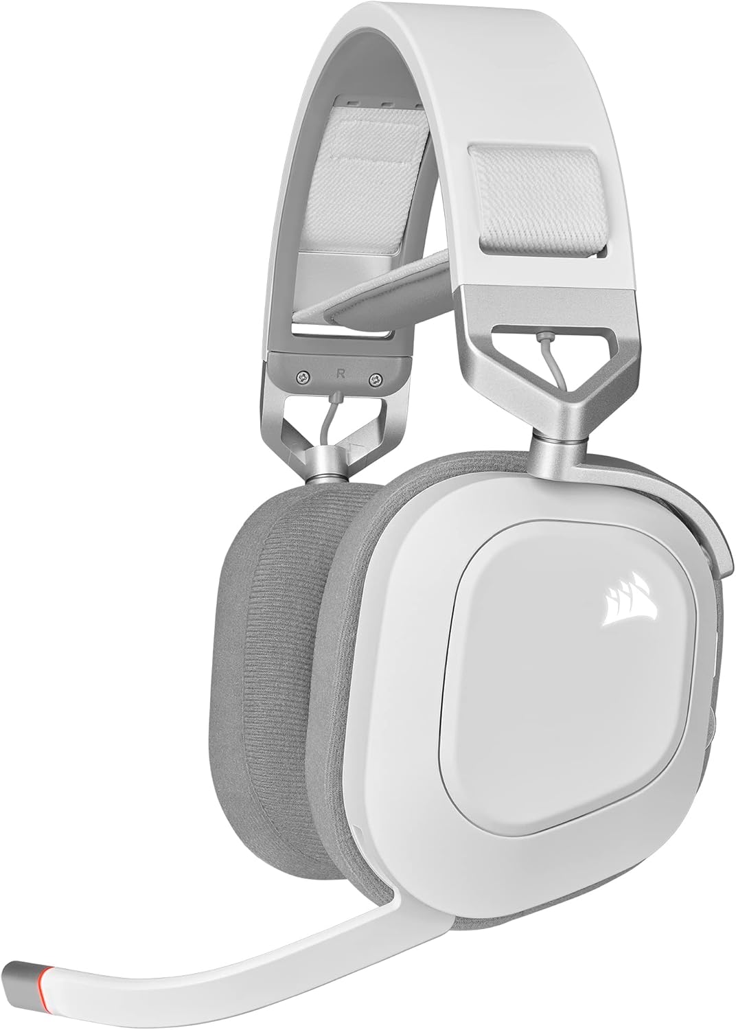 Detalle de Corsair HS80 RGB Wireless Multiplattform Gaming-Headset (Dolby Atmos, iCUE, omnidirektionales Mikrofon) in Weiß