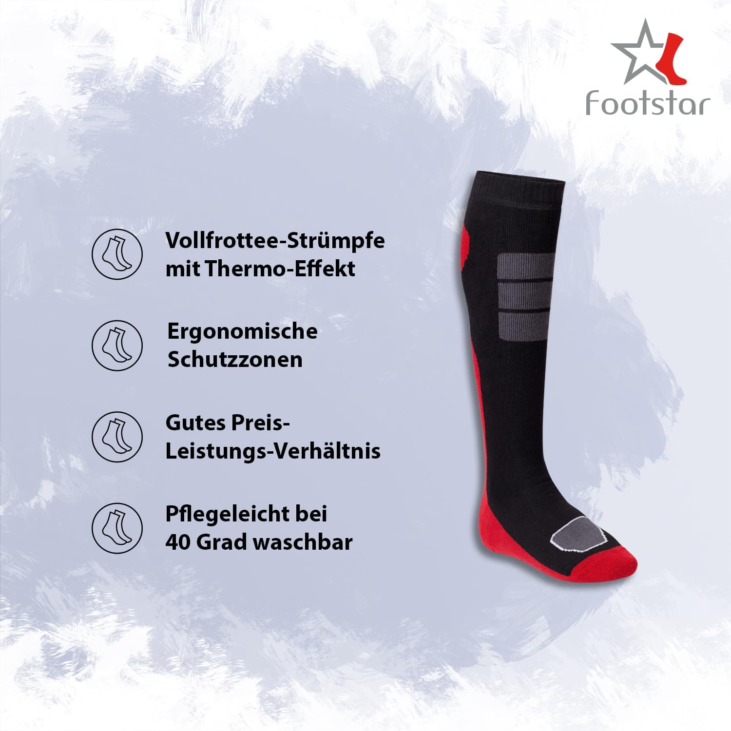Detalle de Footstar Thermal Knee Socks, 6 Pairs, Full Terry Lining