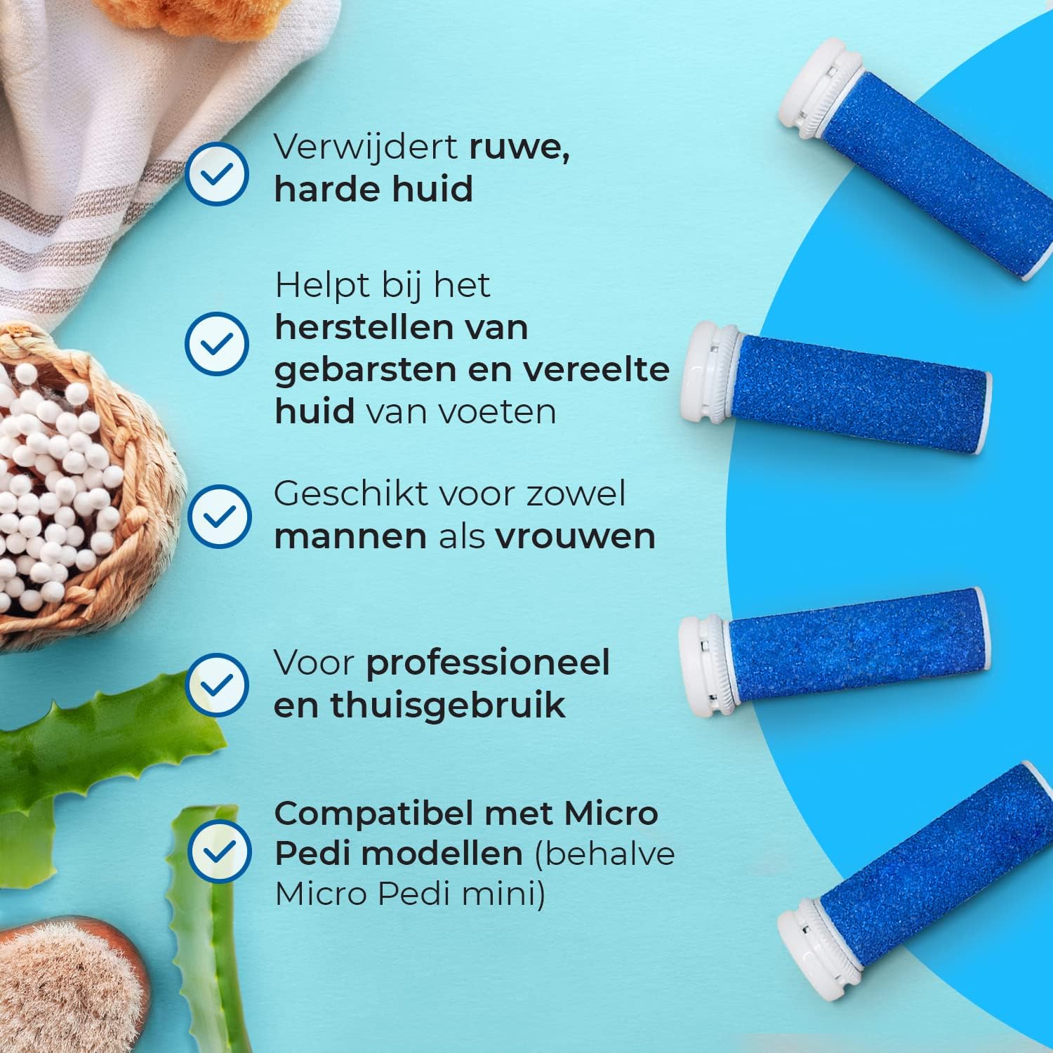 Detalle de My Rollers RR-MP1 vervangingsrollers voor Emjoi Micro-Pedi, extra grof, blauw