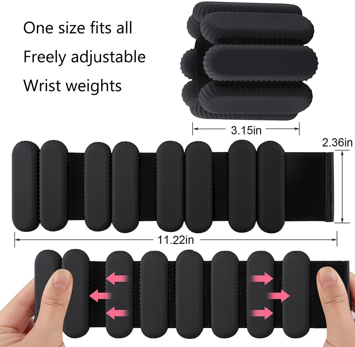 Detalle de ibforcty 2PCS Adjustable Wrist & Ankle Weights Set with Silicone Strap