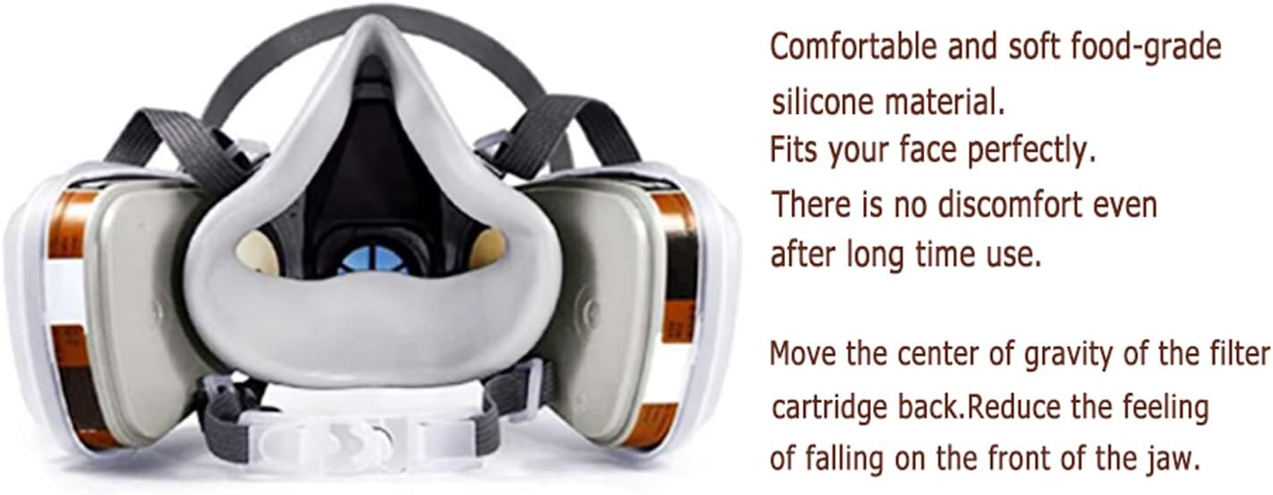Detalle 2 de MOARON 308 Reusable Half Face Respirator, Medium, Adjustable Headband