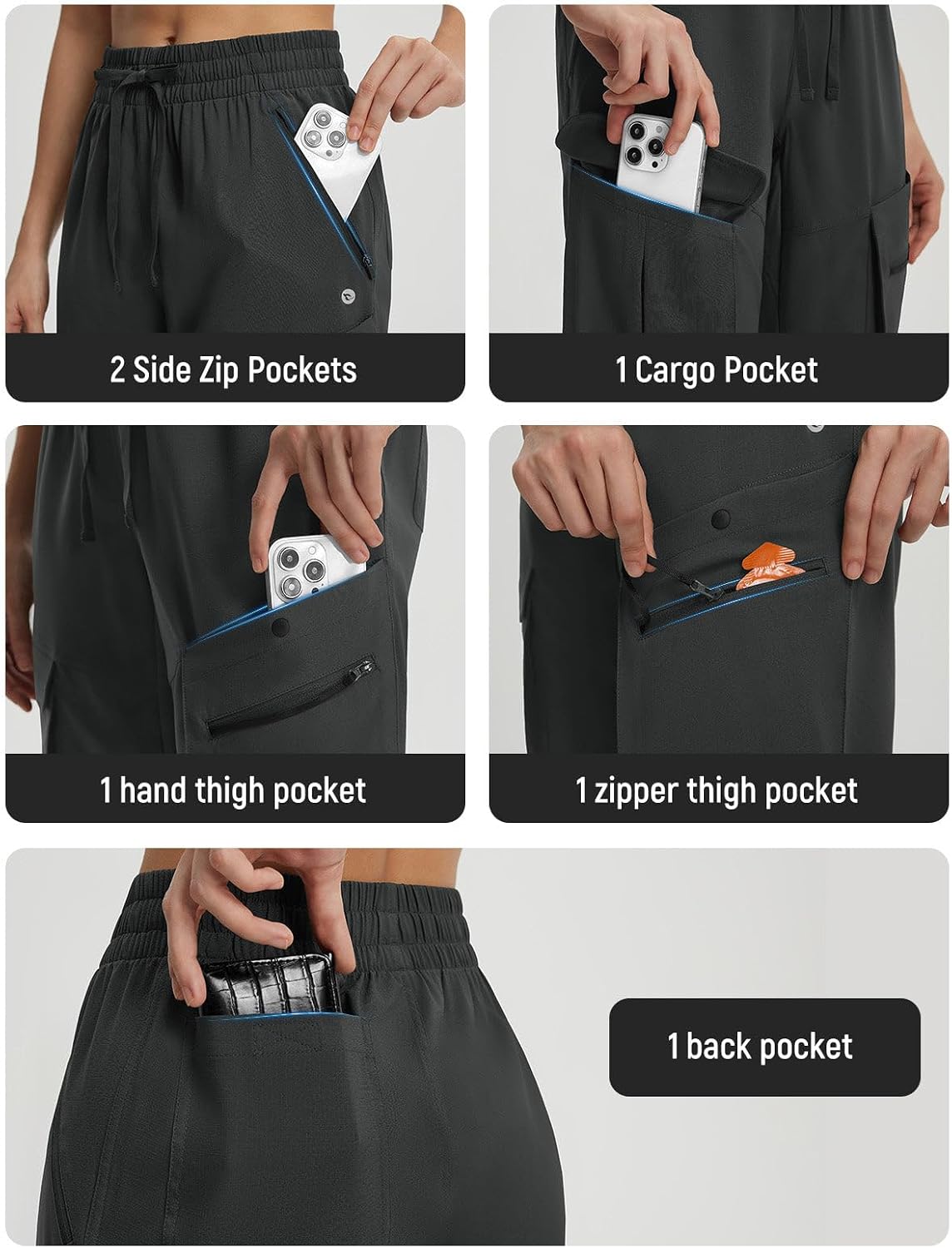 Thumbnail 3 de Baleaf Women's Ripstop Hiking Pants with 6 Pockets – Water Resistant, Lightweight Joggers