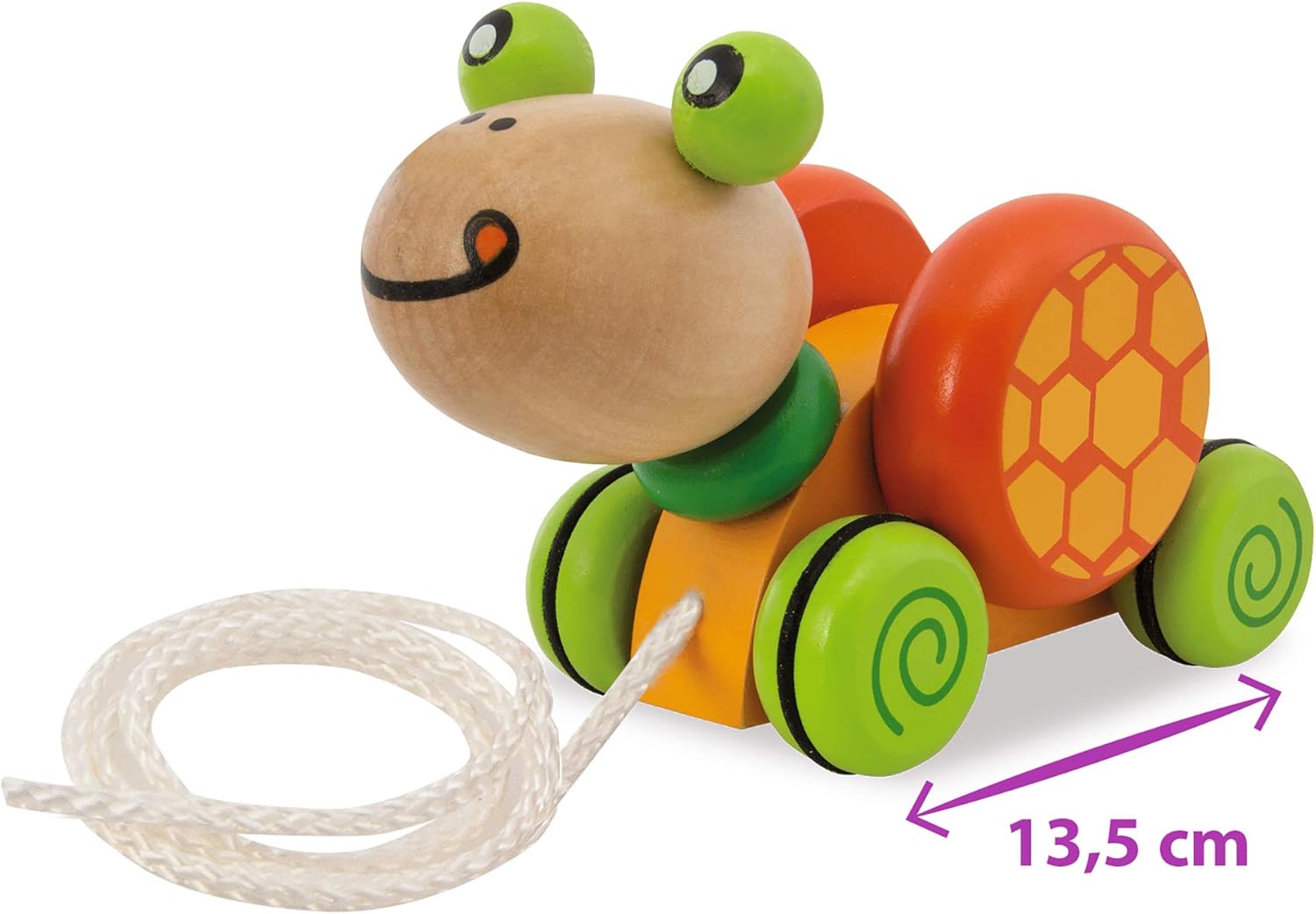 Thumbnail 4 de Eichhorn 100005553 – Jouet à tirer Tortue en bois, 15 cm