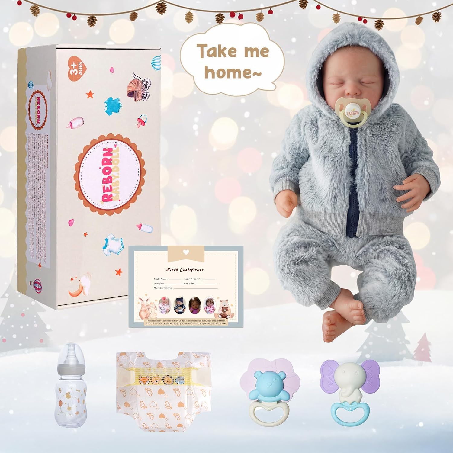 Thumbnail 6 de BABESIDE Lifelike Reborn Baby Doll 17-inch