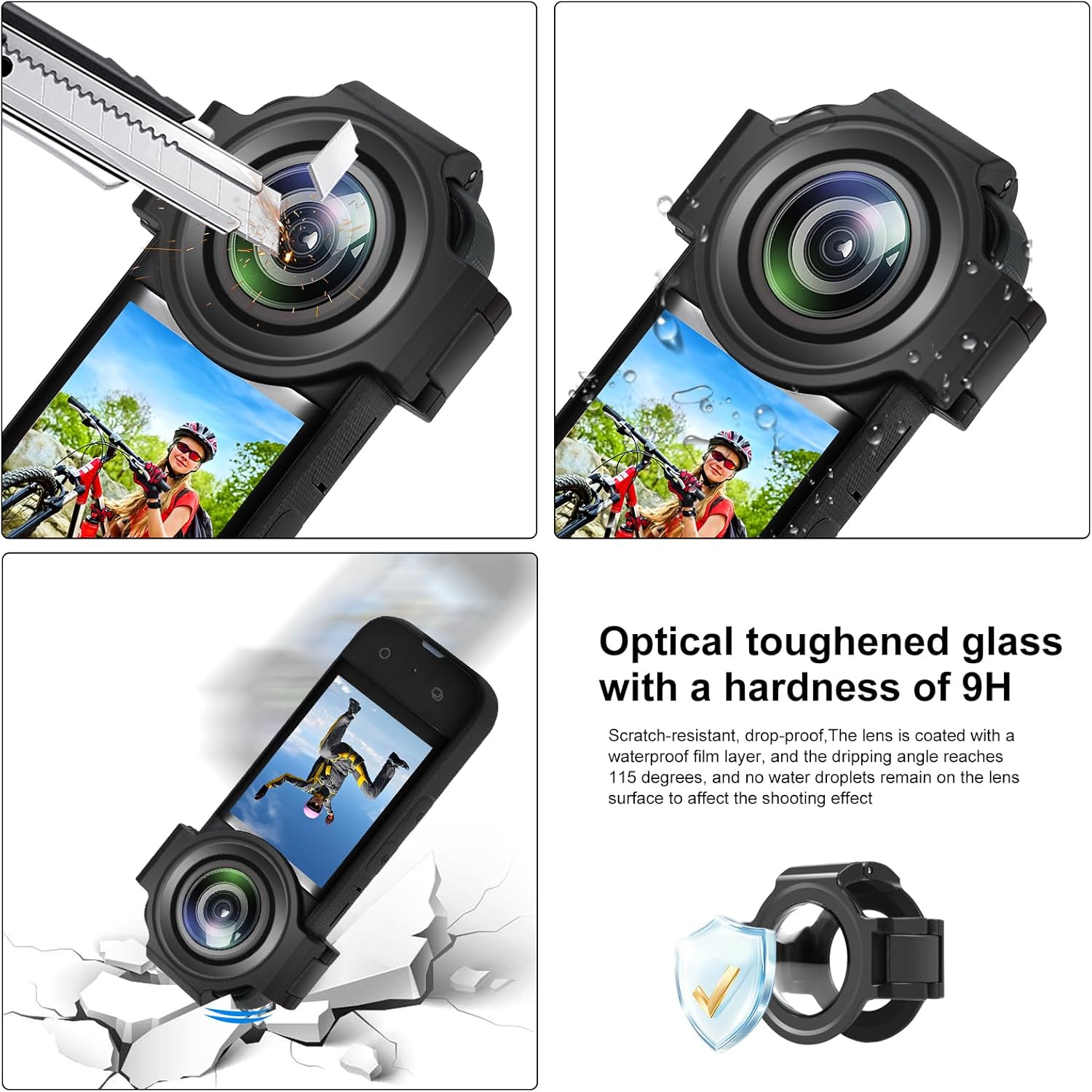 Detalle de PULUZ Upgrade Insta 360 X3 Lens Protector: Dual Lens Guards for Insta360 X3