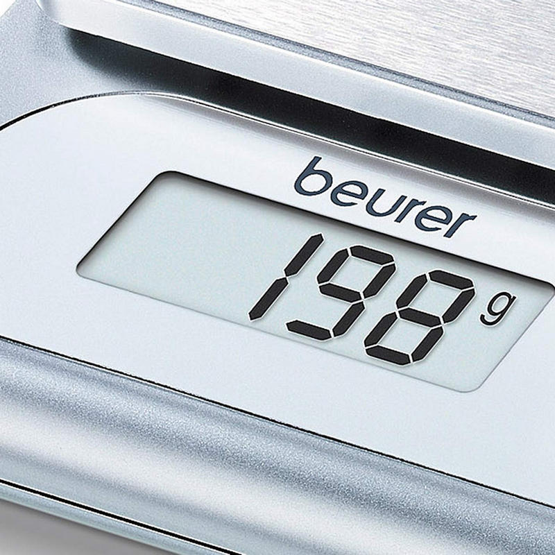 Detalle 2 de Beurer KS 22: Báscula de cocina 3 kg en acero inoxidable, lectura clara y tara