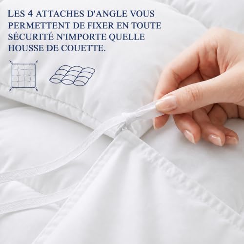 Detalle de WAVVE Couette 220 x 240 cm, hiver 450 GSM, microfibre blanche