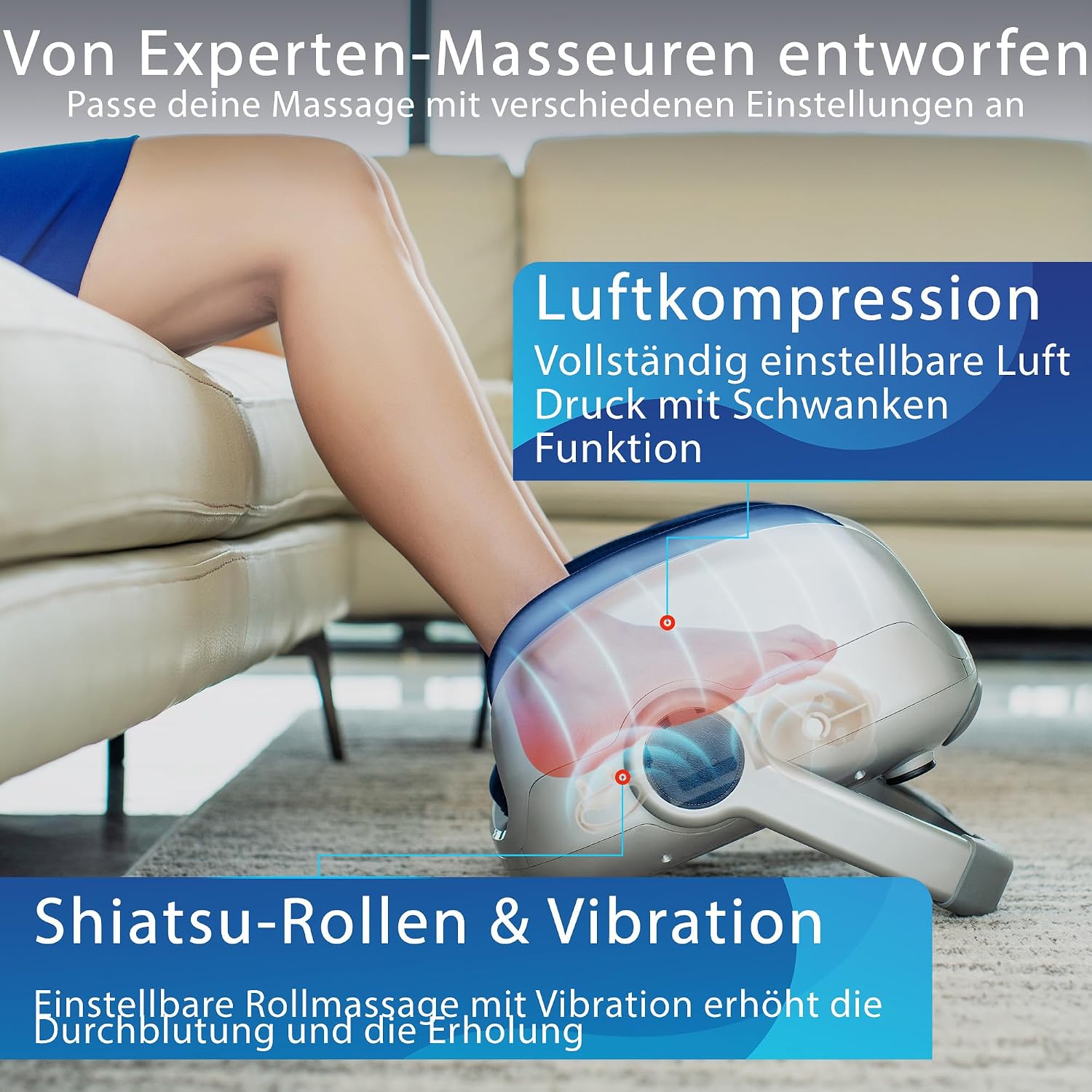 Detalle 2 de Miko Shiatsu Fußmassagegerät Tiefengewebsmassage 49,5
