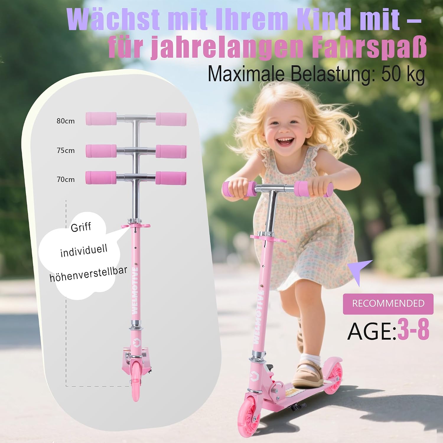 Detalle 2 de Roller Kinder 2 Räder LED Klappbar