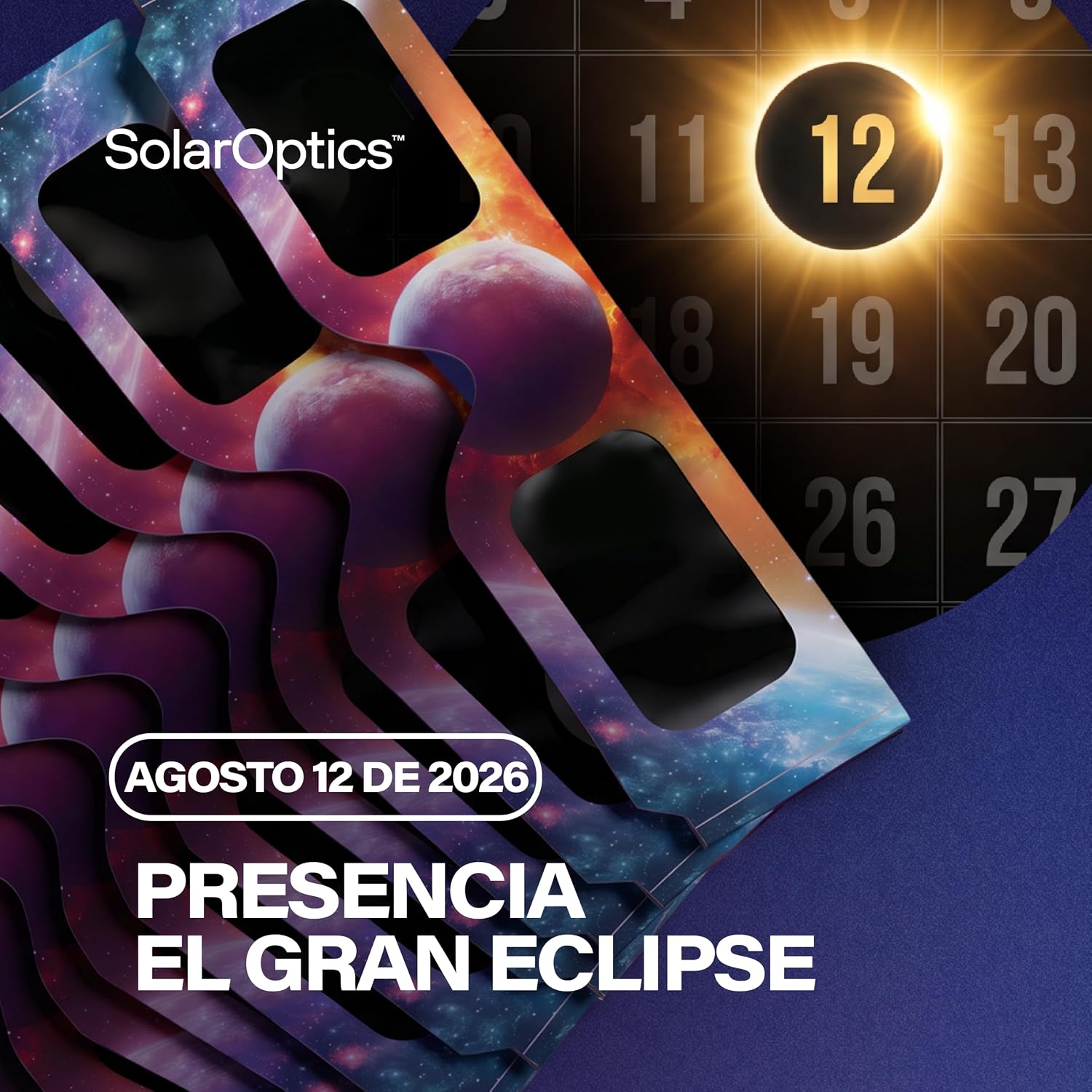 Thumbnail 6 de Solar Optics: 5 Gafas Eclipse Solar con 2 Filtros para Móvil – Kit Completo para Ver y Fotografiar el Eclipse 2026