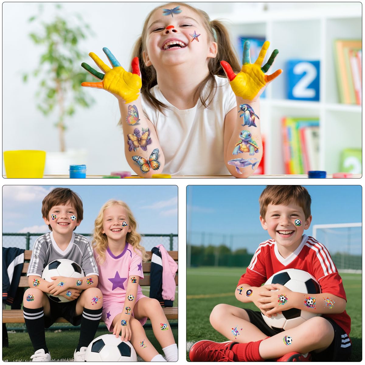 Thumbnail 3 de FATLBSEV Fussball Tattoos 10 Blatt 🎨