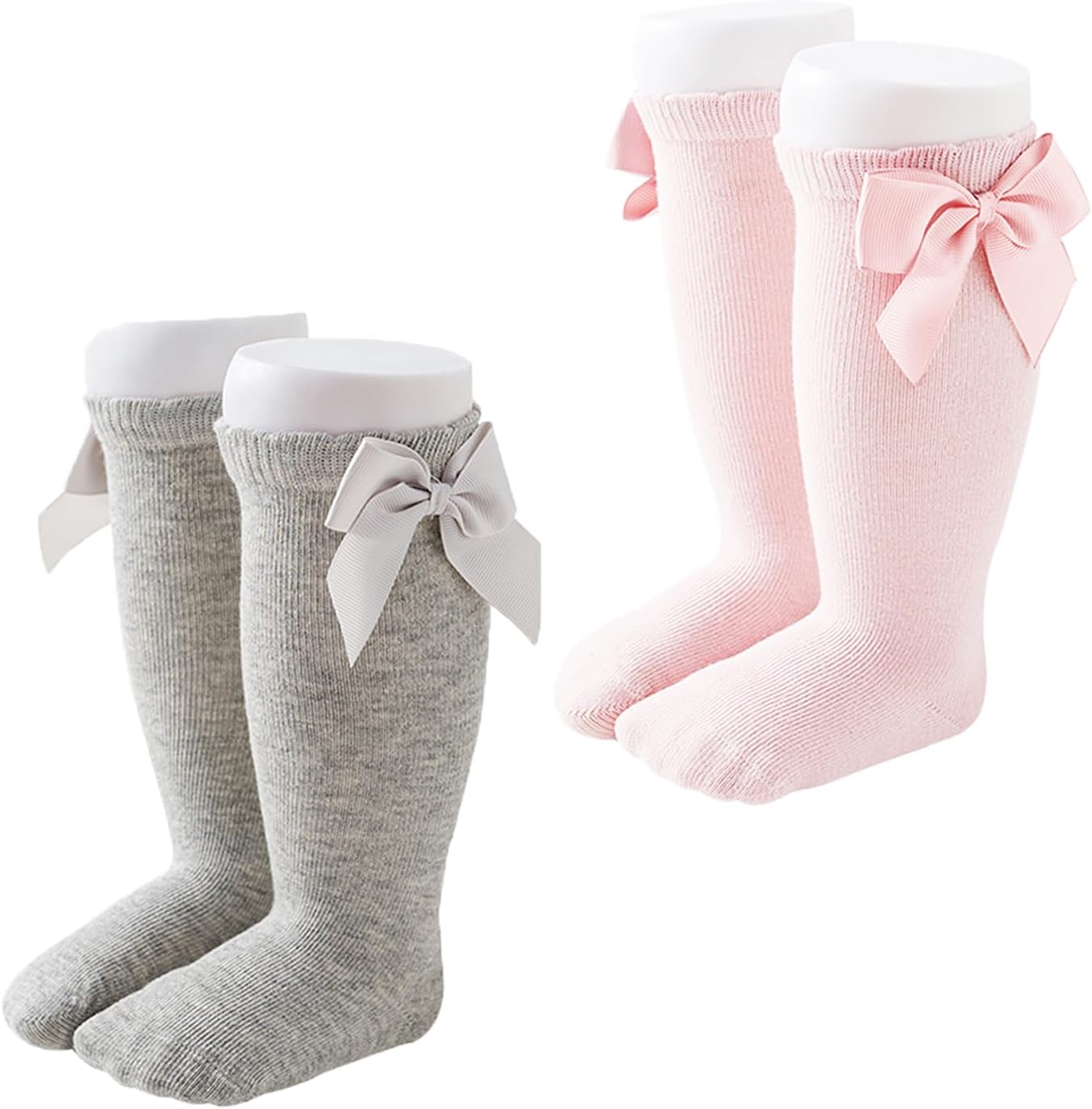 Detalle de Marchare Baby Girls Knee High Socks with Bow – 6 Colours, 4 Sizes