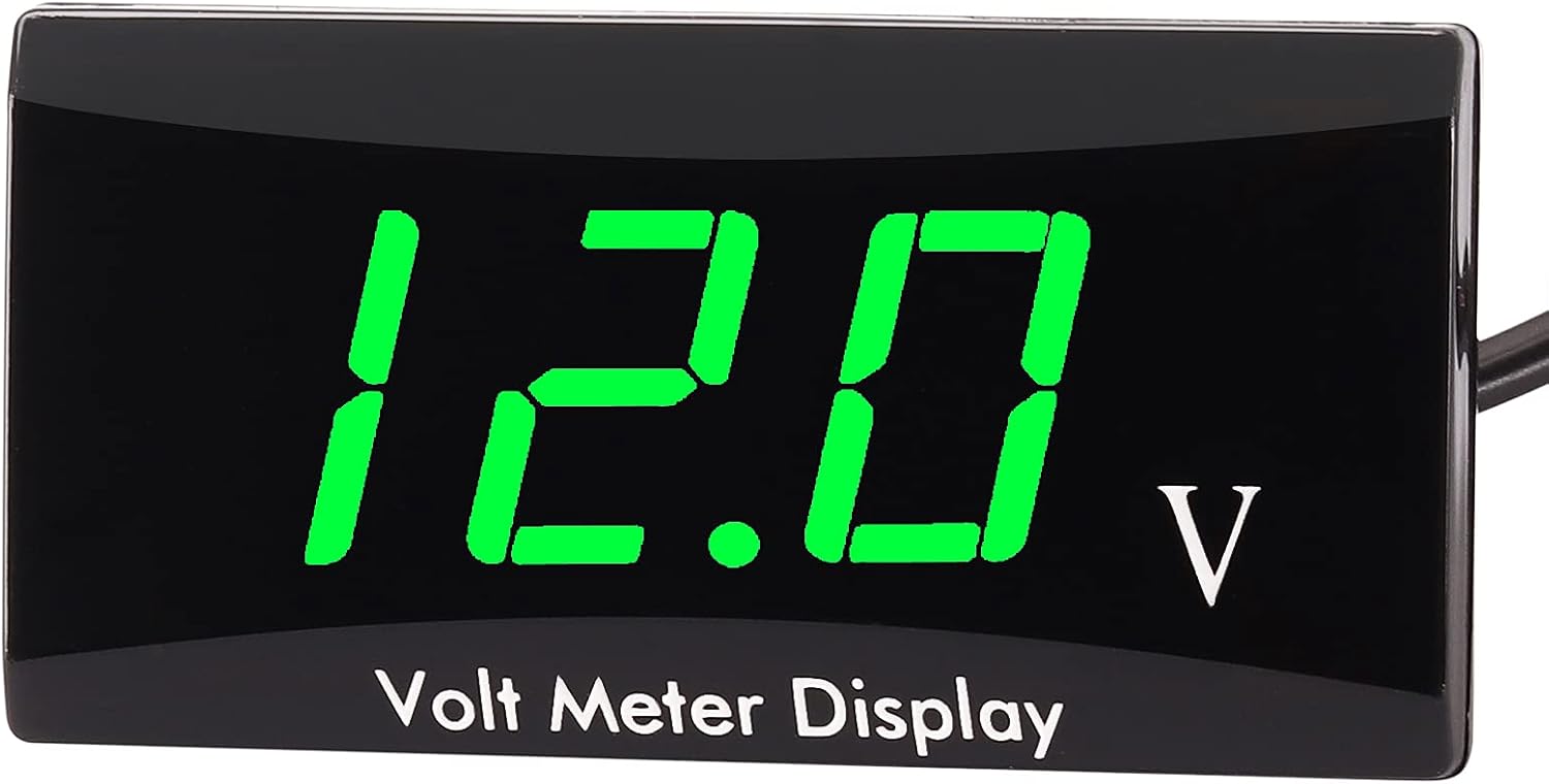 Detalle de Kinstecks 12V Motorcycle Voltmeter with LED Display – DC Battery Voltage Monitor