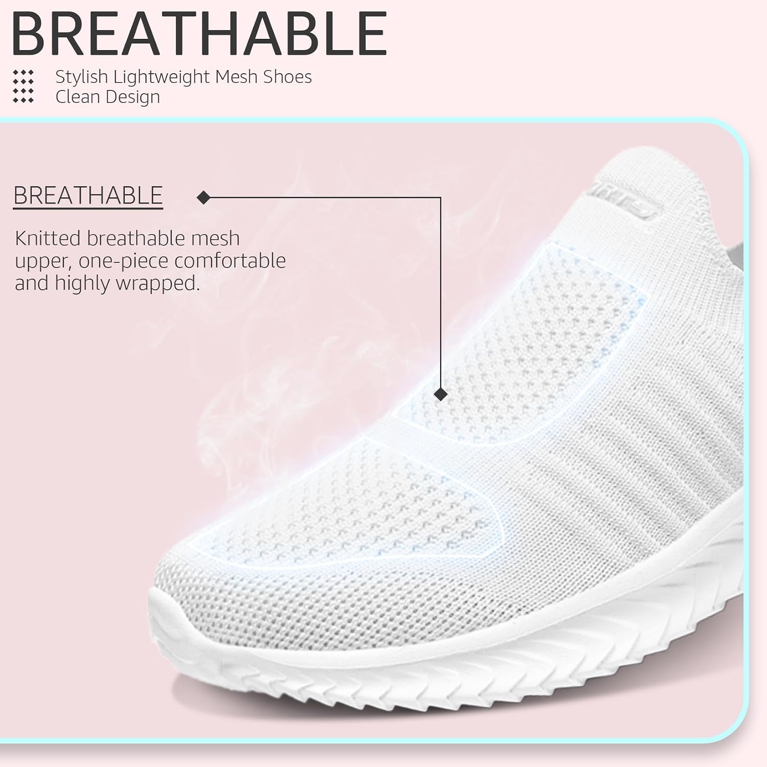 Thumbnail 2 de Basket femme respirantes slip-on en textile pour sneakers, running fitness et sport léger