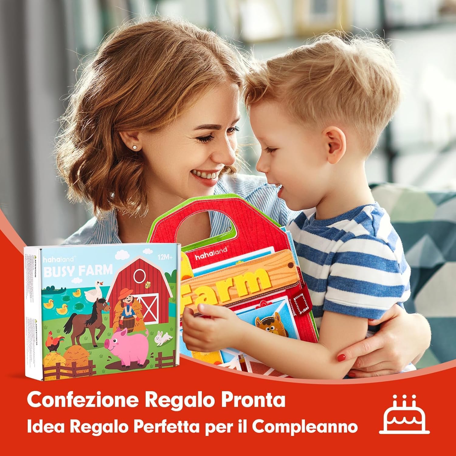 Thumbnail 6 de hahaland Libro Montessori Interattivo 1 Anno Busy Board in feltro (Quiet Book) 1–3 anni