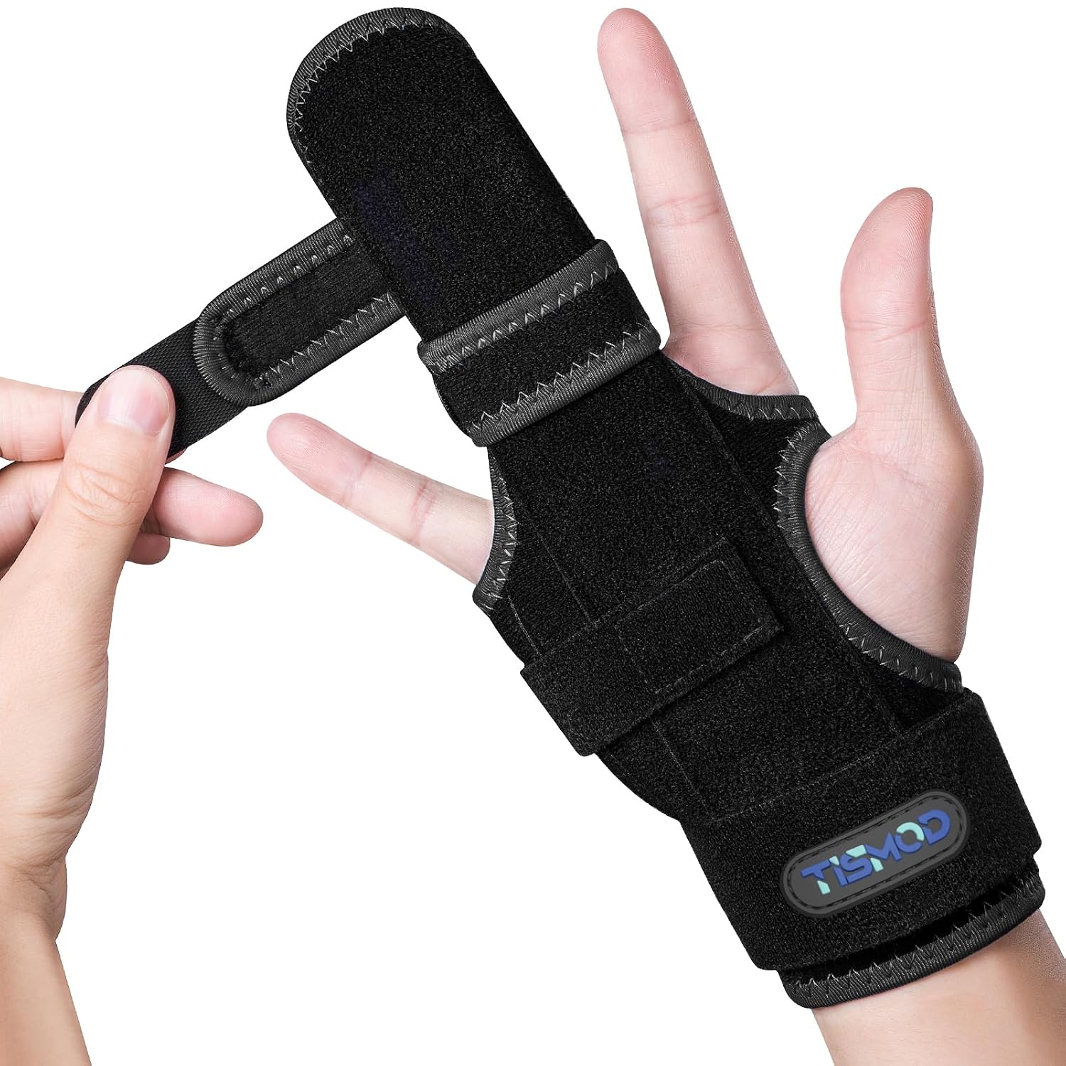 Detalle de TISMOD WB02 Finger Splint for Left Hand, Adjustable Hook-and-Loop Support