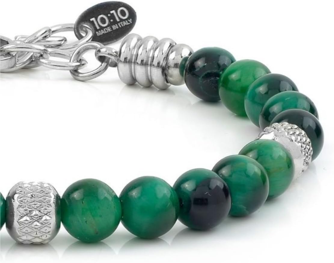 Thumbnail 5 de 10:10 Bracciale Occhio di Tigre Verde 6 mm