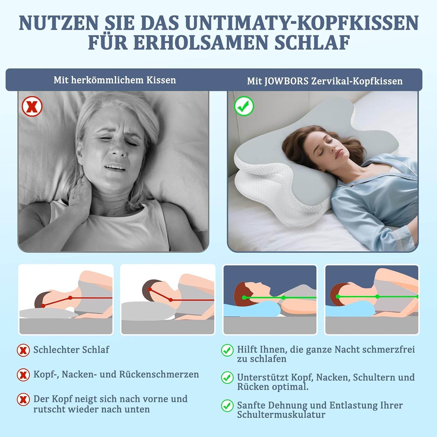 Thumbnail 6 de Untimaty Nackenkissen Memory Foam für Nacken